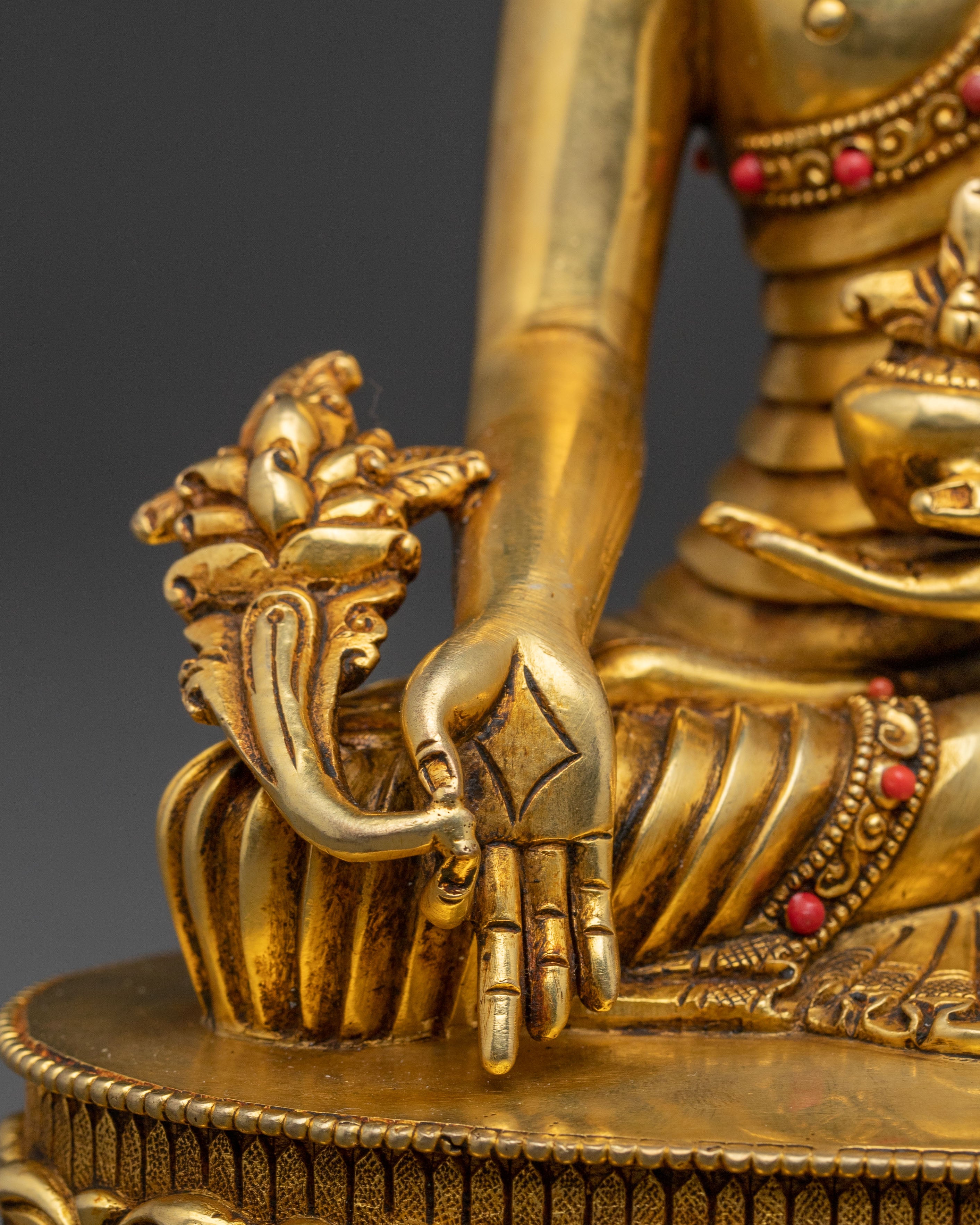 Medicine Buddha Statue – 24K Gold Gilded Copper Statue