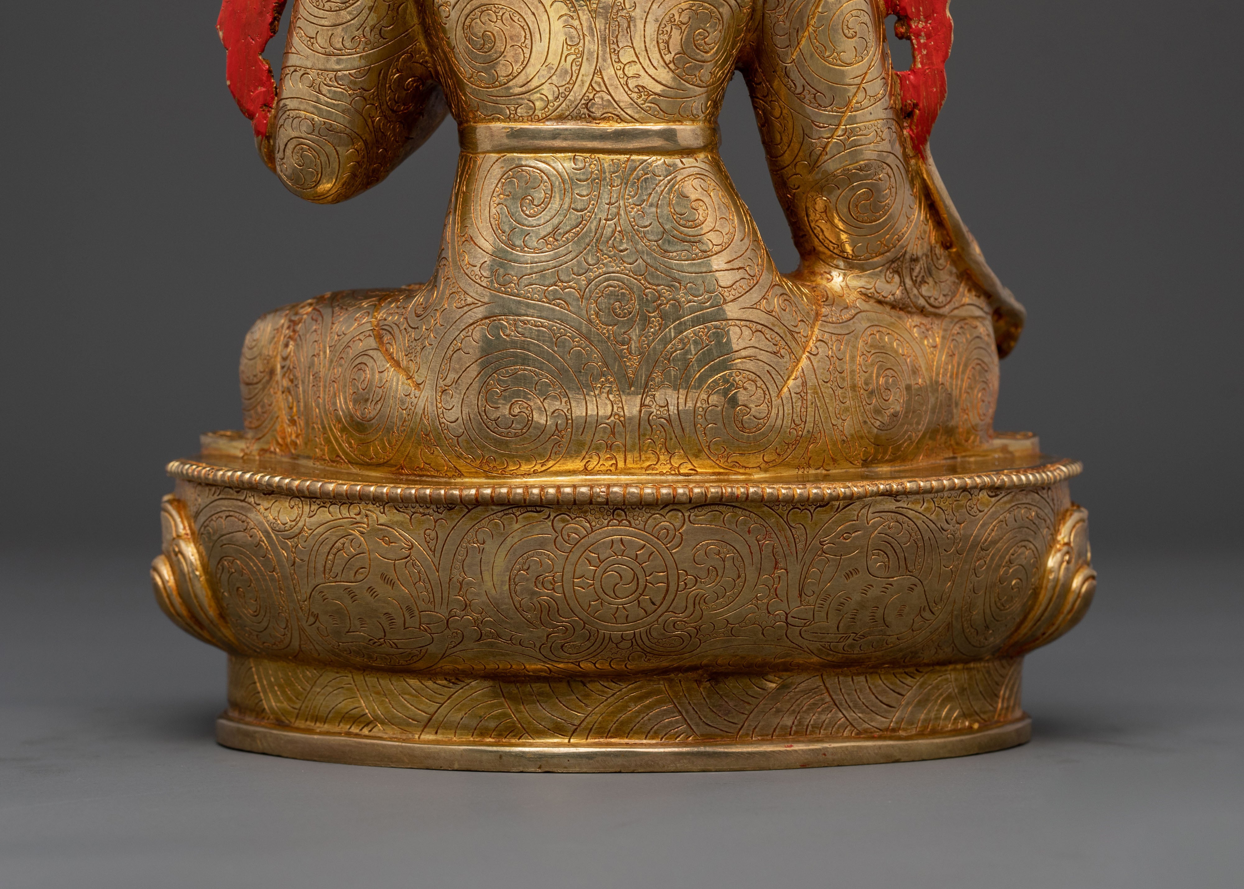 Majestic Yuthok Yonten Gonpo Sculpture | 24K Gold Gilded