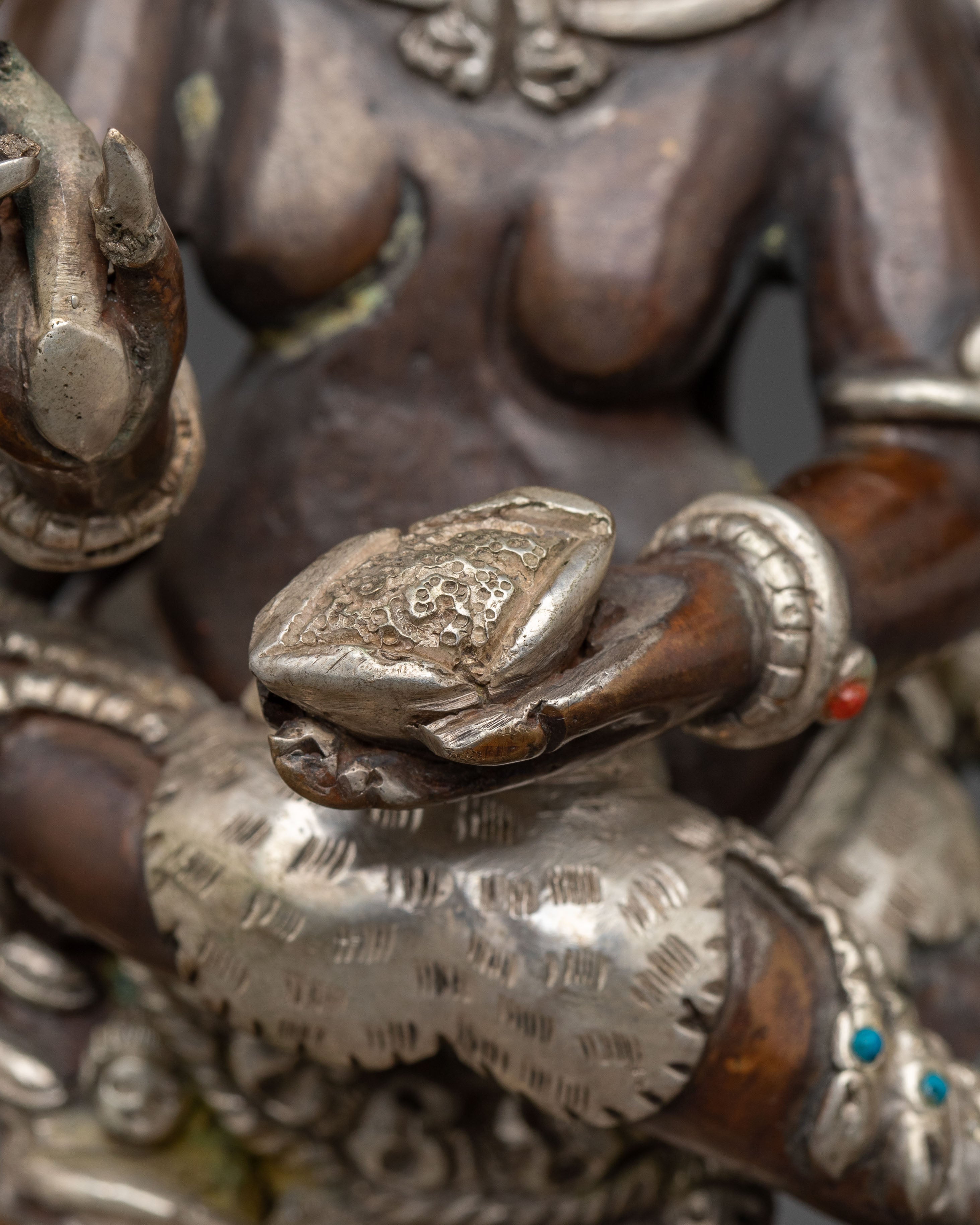 Hayagriva Vajrayana Deity - Oxidized Copper Spiritual Statue