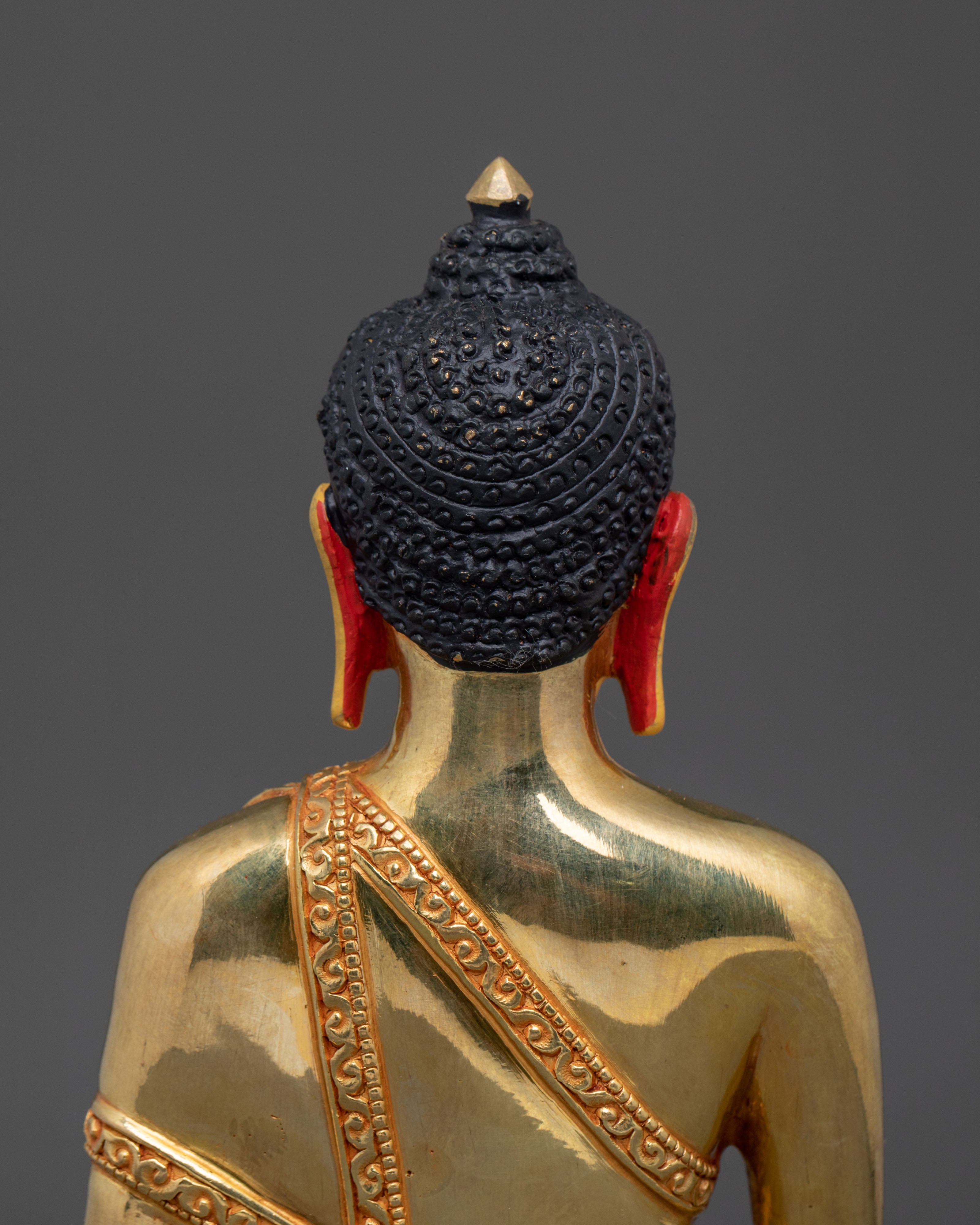 Shakyamuni Buddha 24K Gold Gilded Figure