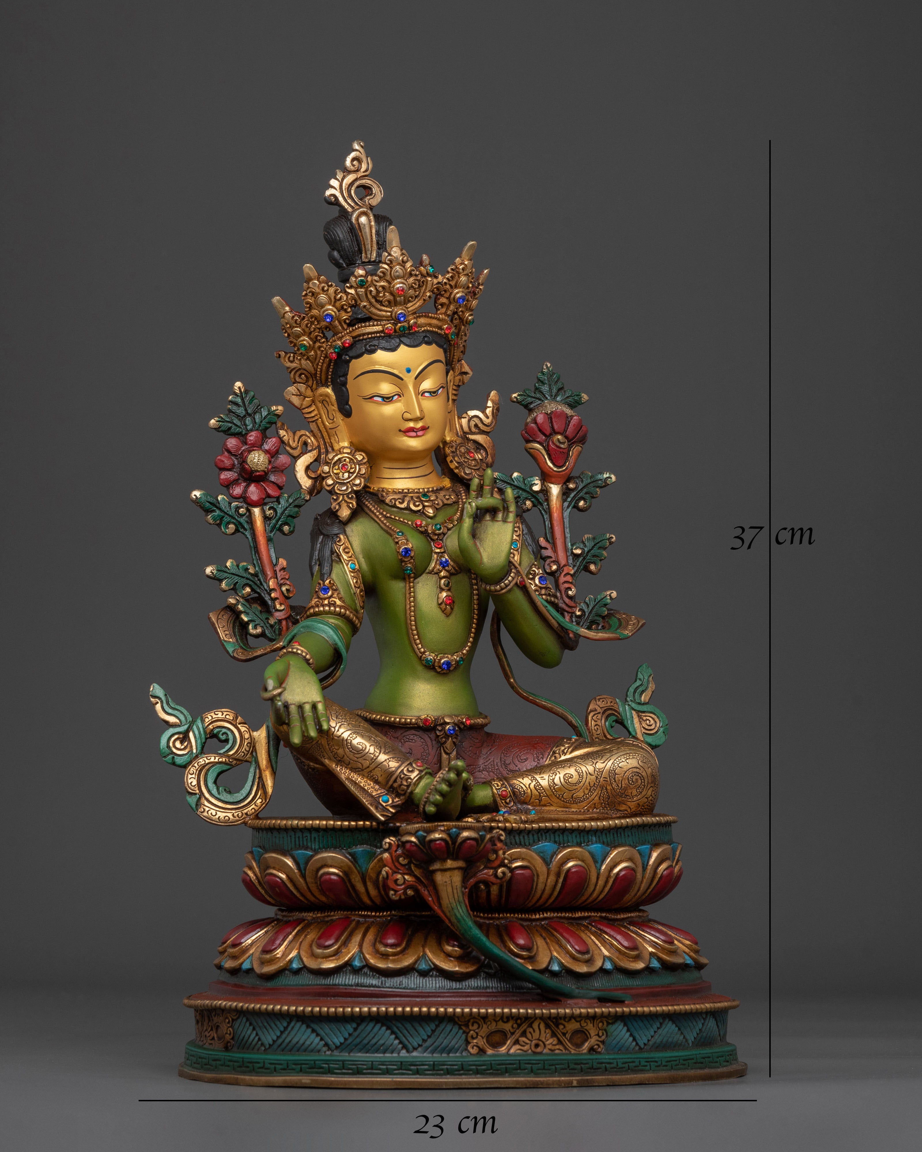 Green Tara Sculpture | Tibetan Protector