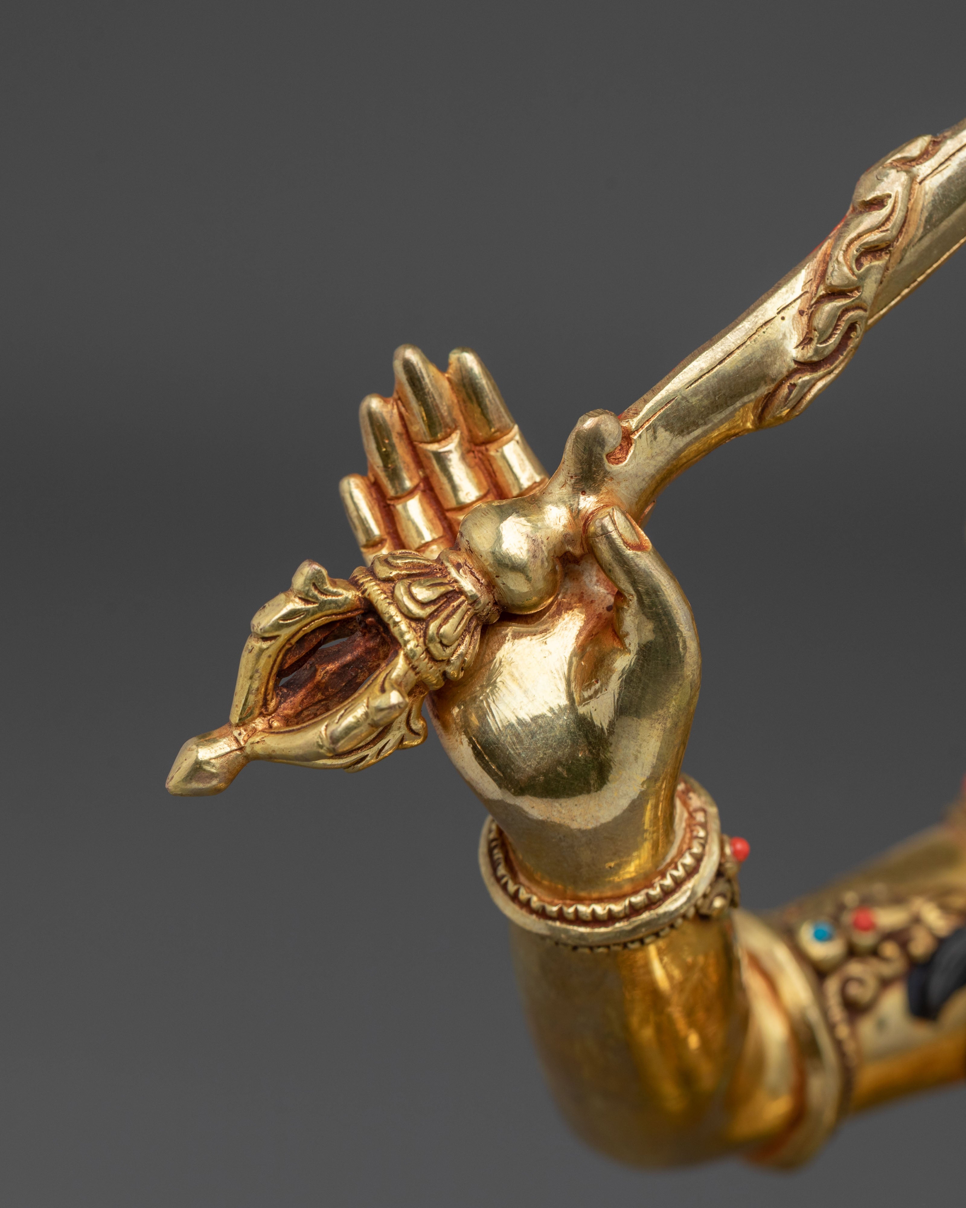 Manjushri Flaming Sword Wisdom Sculpture | Deity of Transcendent Knowledge