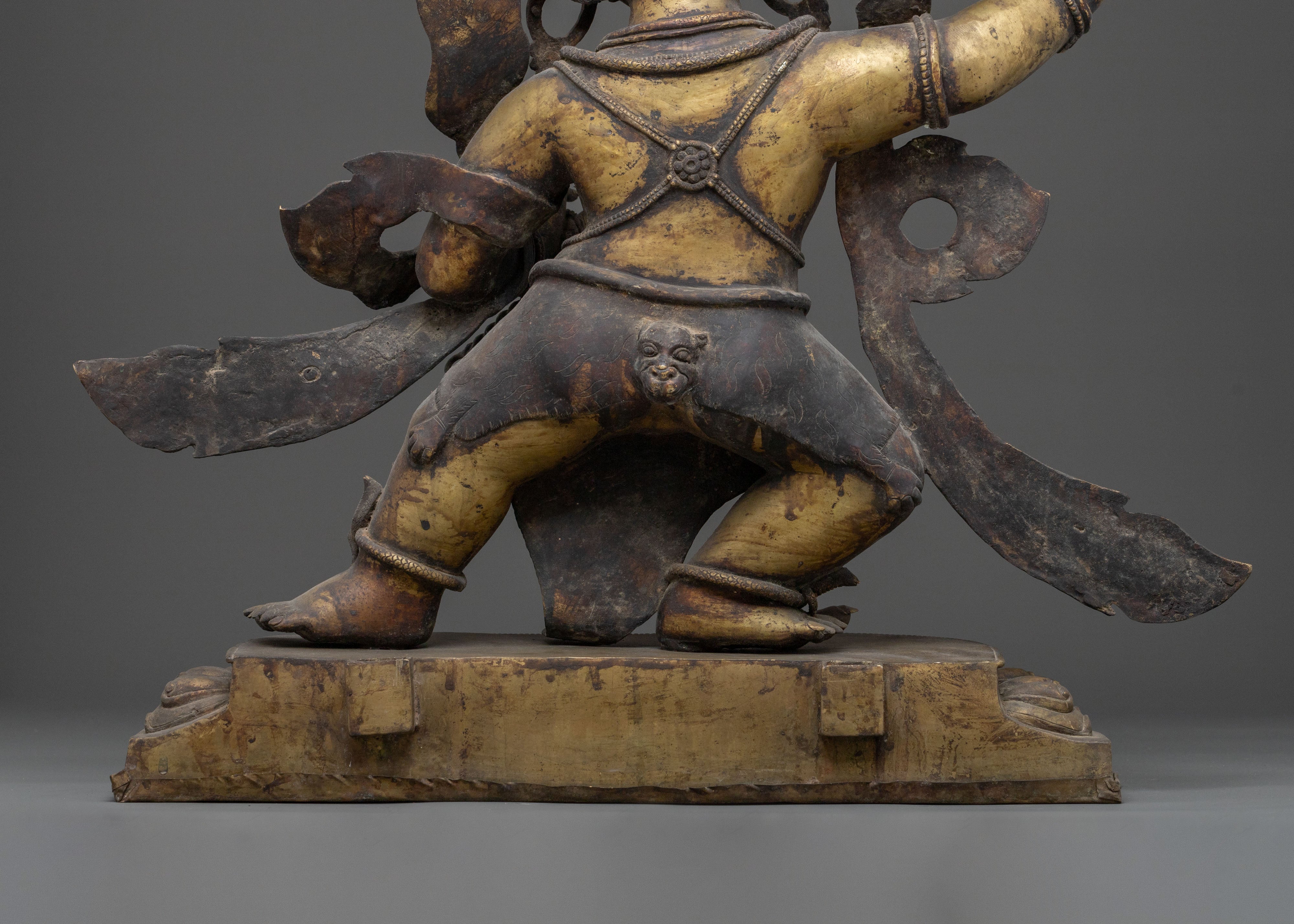Himalayan Vajrapani Sculpture | Oxidized Copper Art