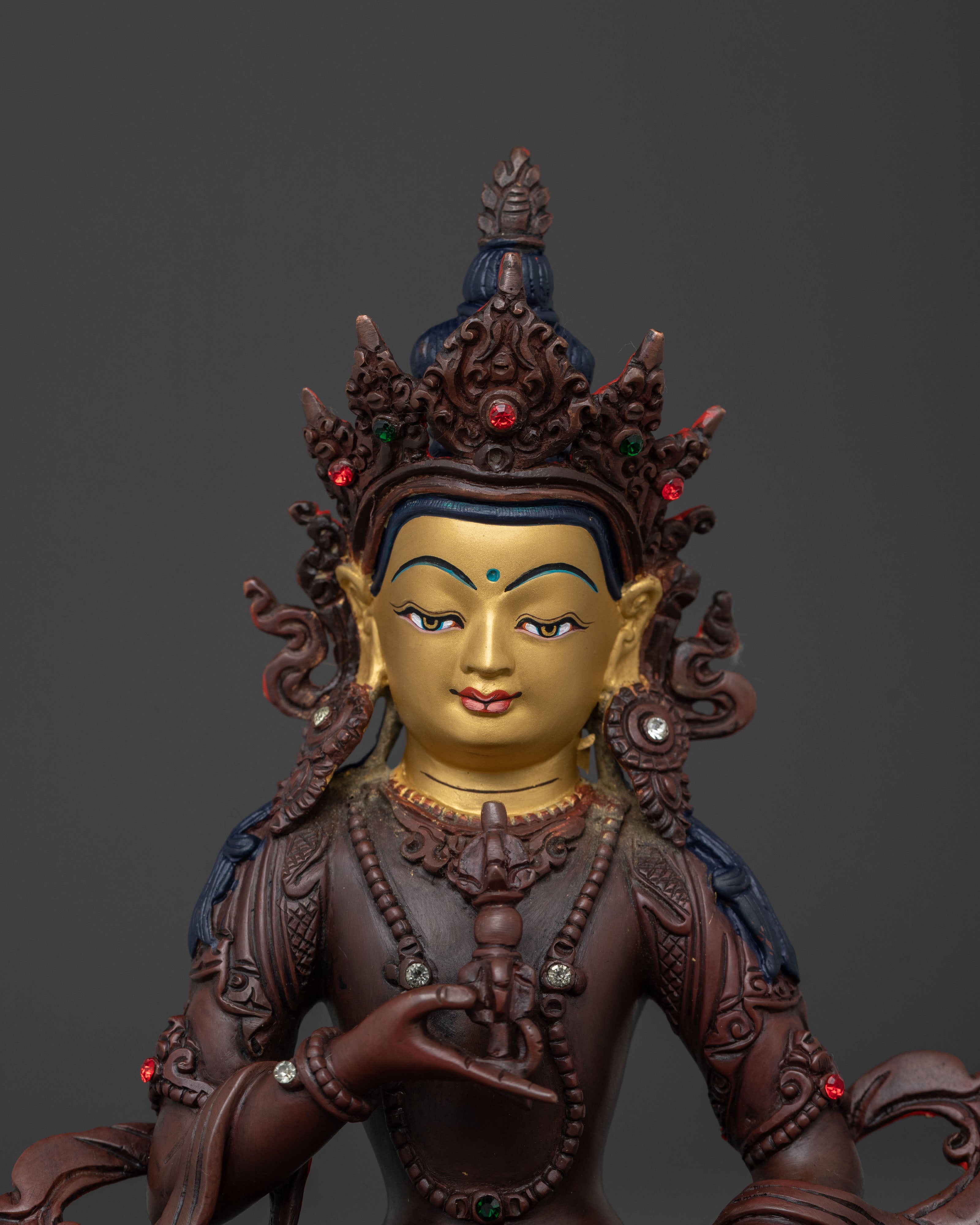 Vajrasattva Statue of Ultimate Purity | Oxidized Copper Sculpture