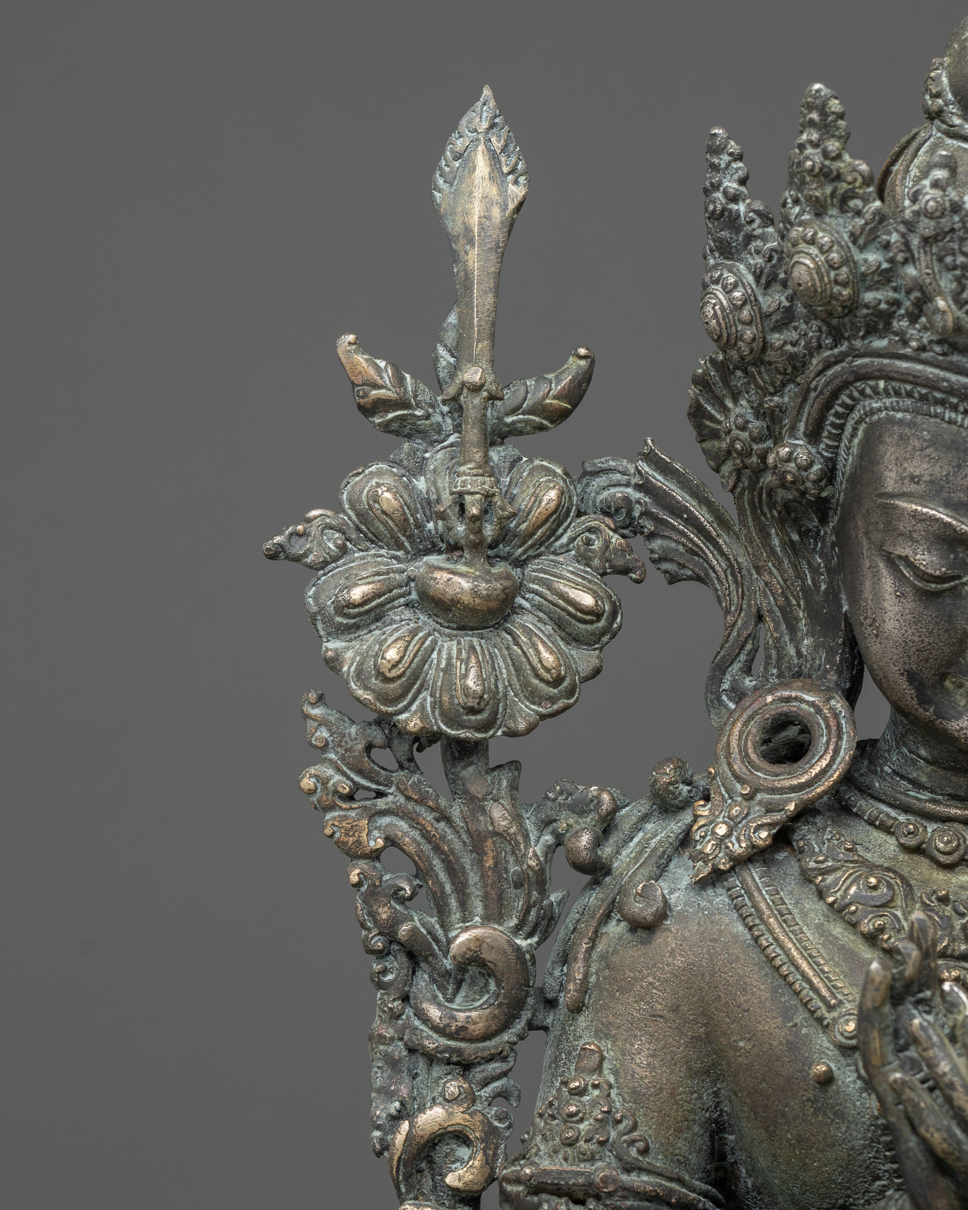 Tikshna Manjushri Spiritual Copper Statue | Antique Finish