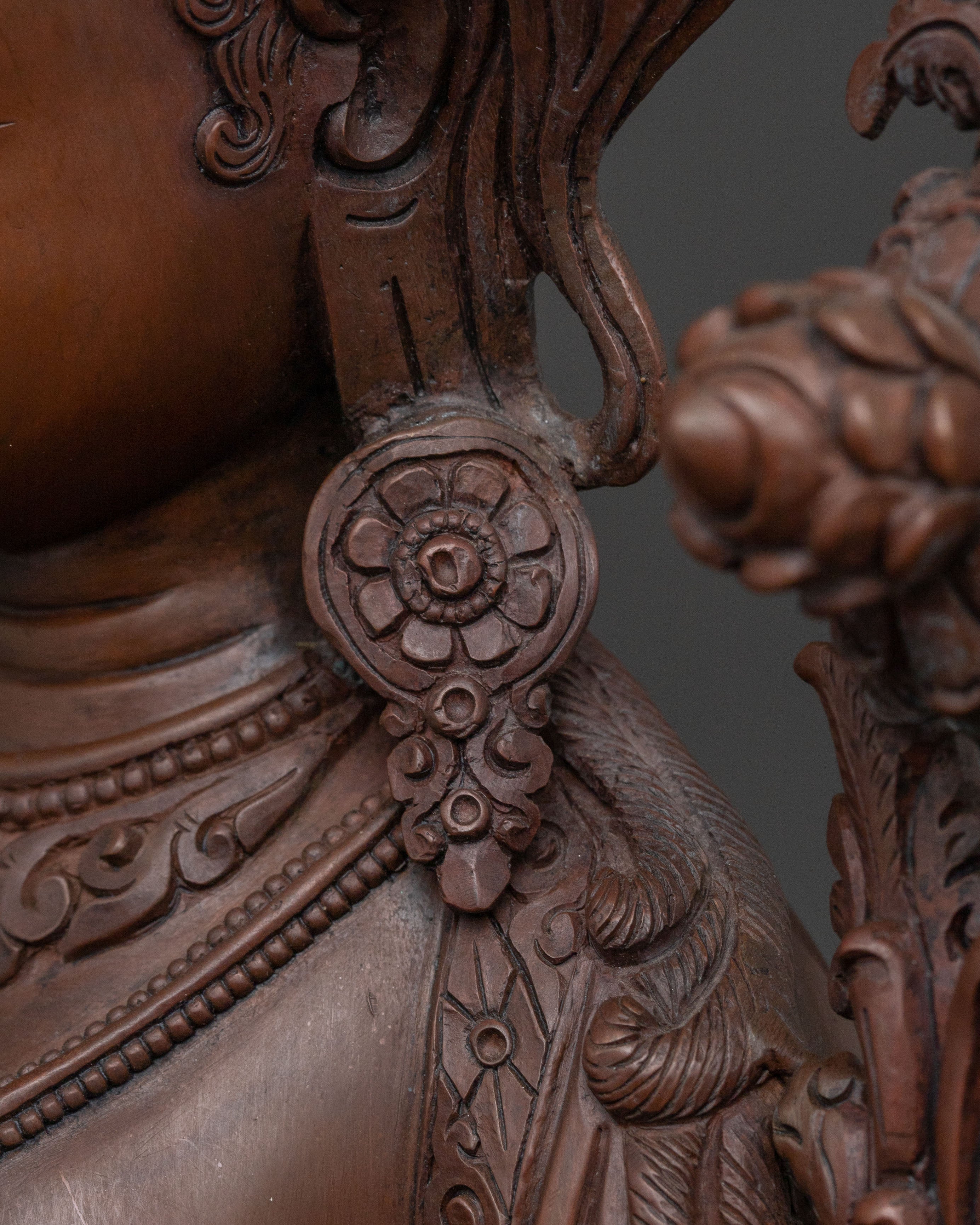 Handcrafted Copper Statue of Green Tara