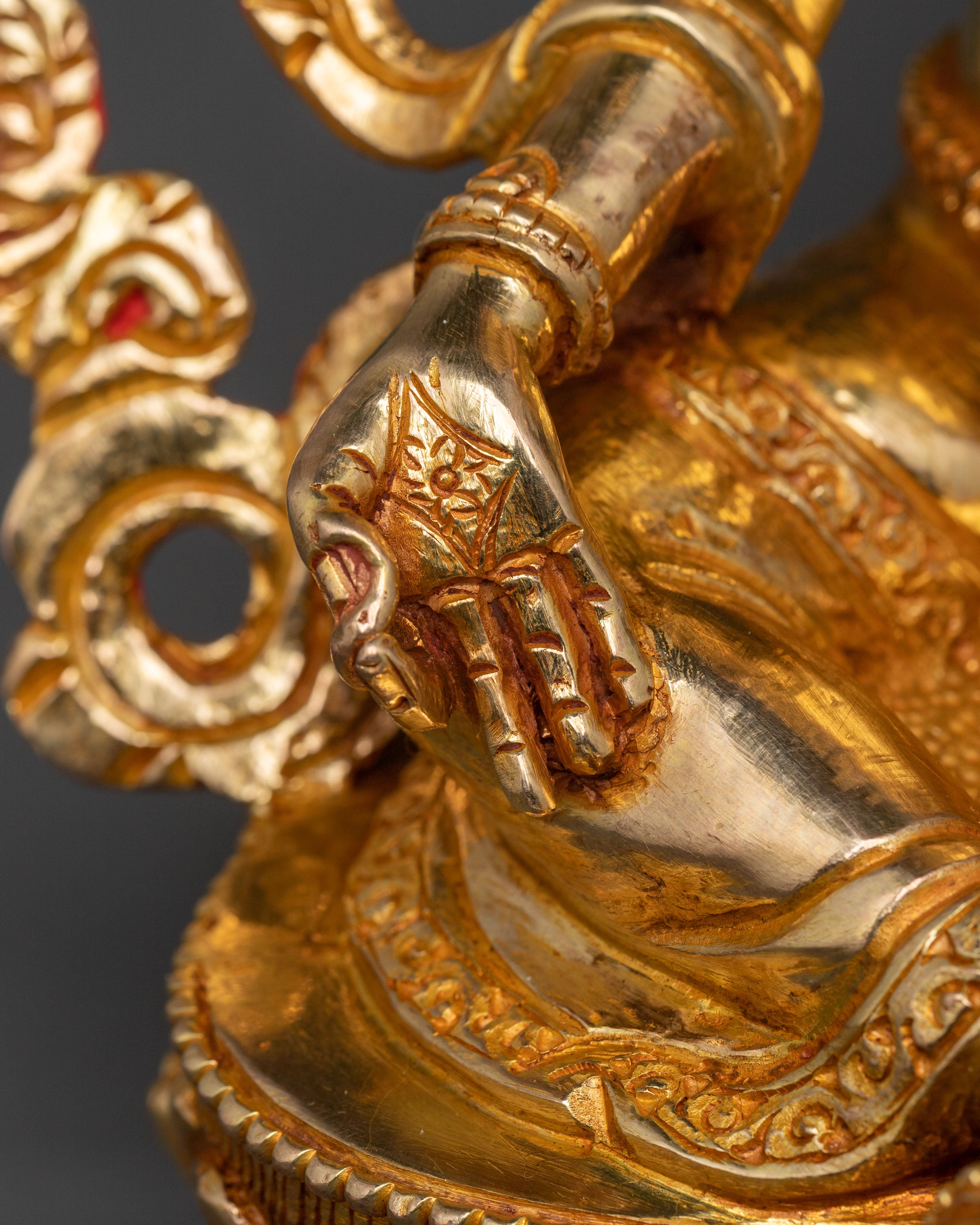 Green Tara Golden Statue: Divine Grace