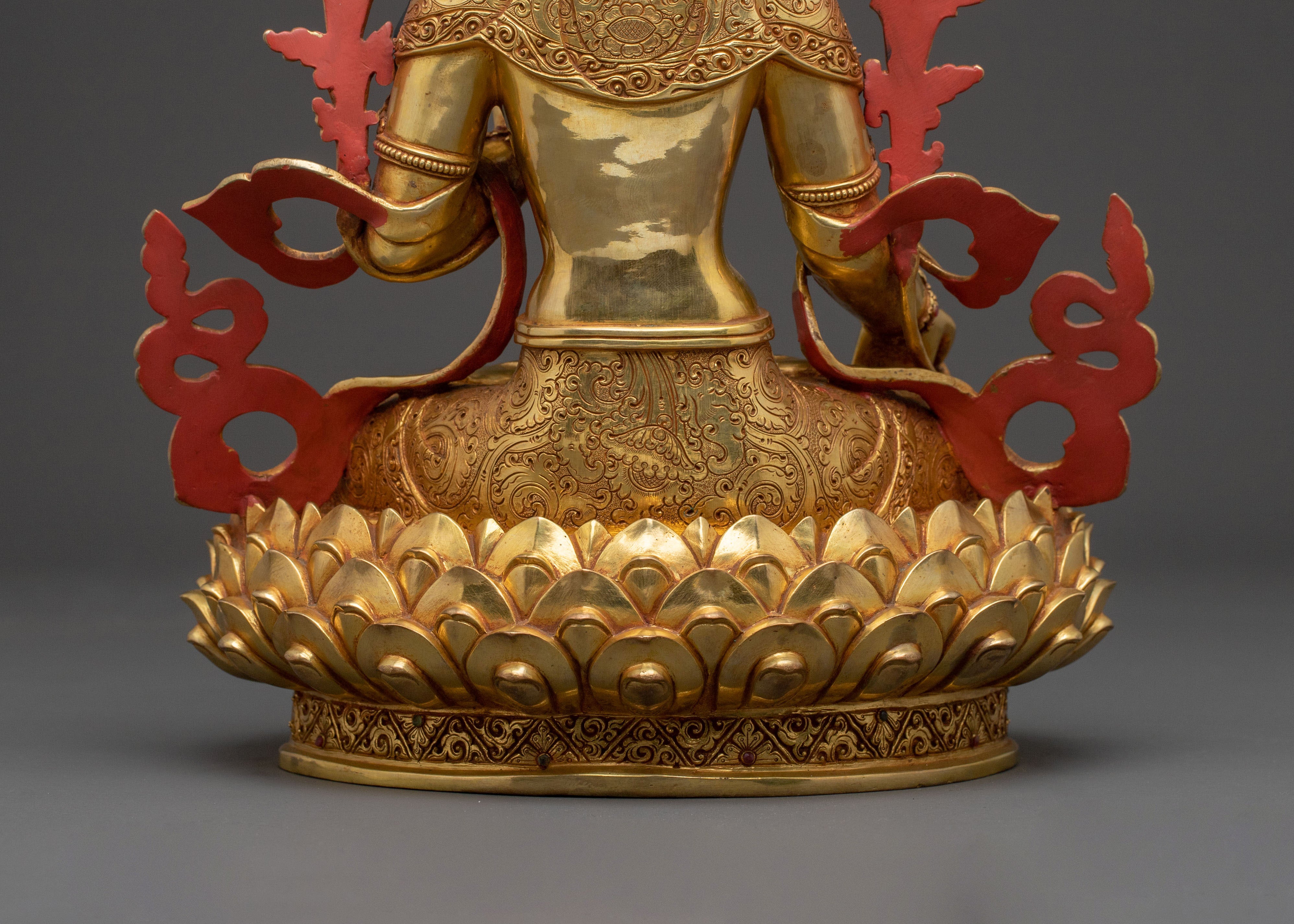 White Tara Spiritual Statue | 24K Gold Gilded Icon