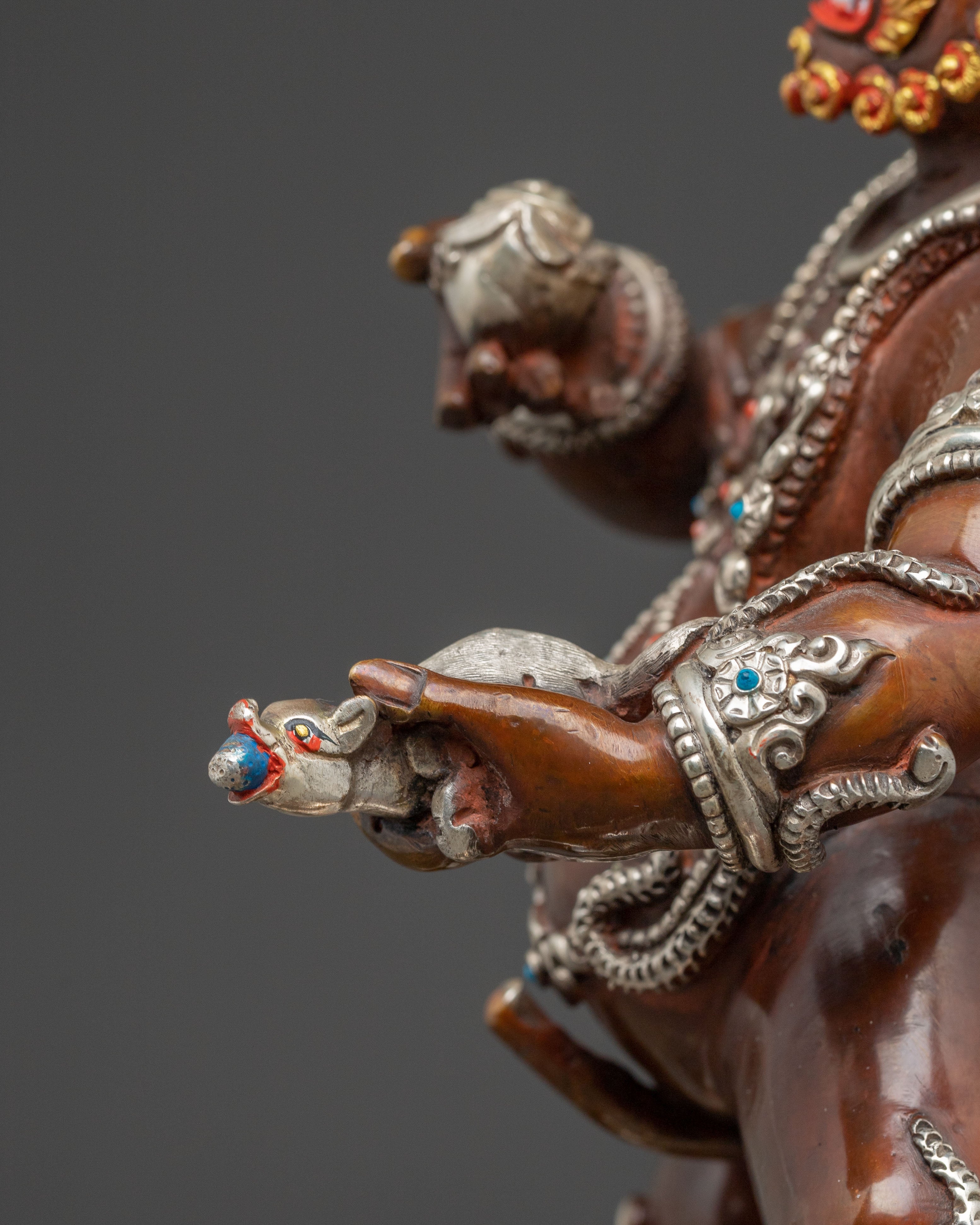 Black Dzambhala Copper Statue: Prosperity God