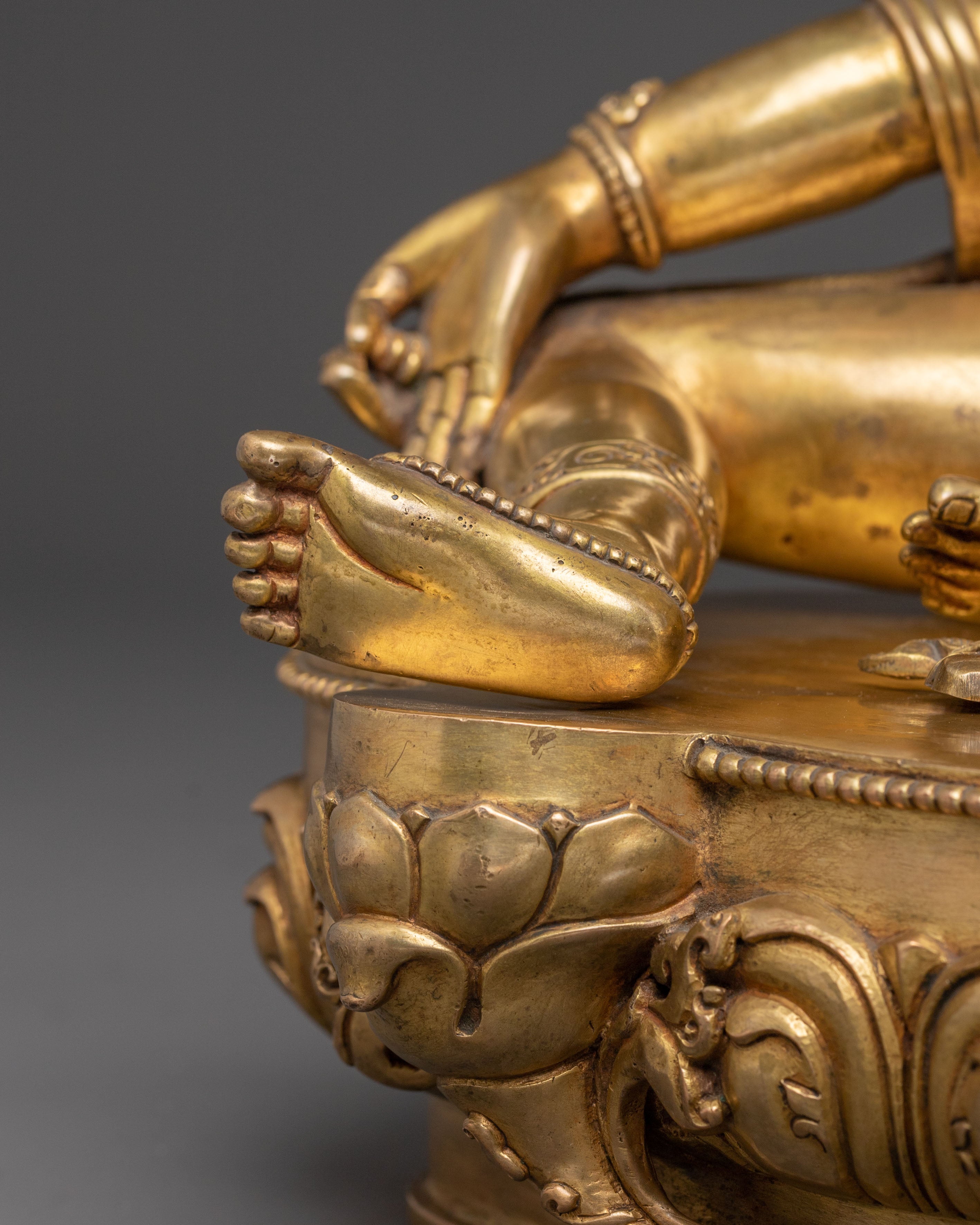 Handcrafted Green Tara Golden Statue | Goddess of Compassion