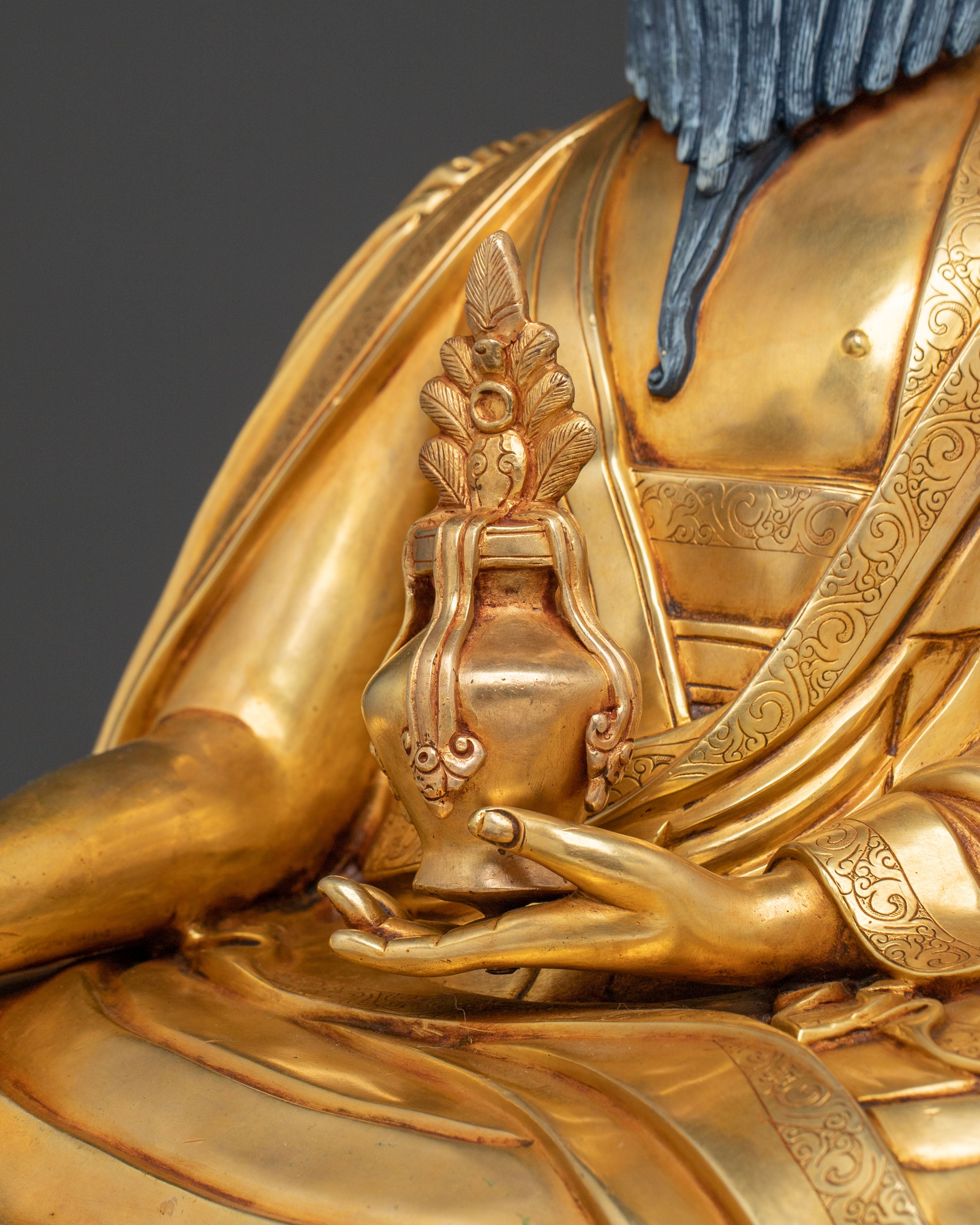 Guru Shapdum Figurine | 24K Gold Gilded Altar Decor