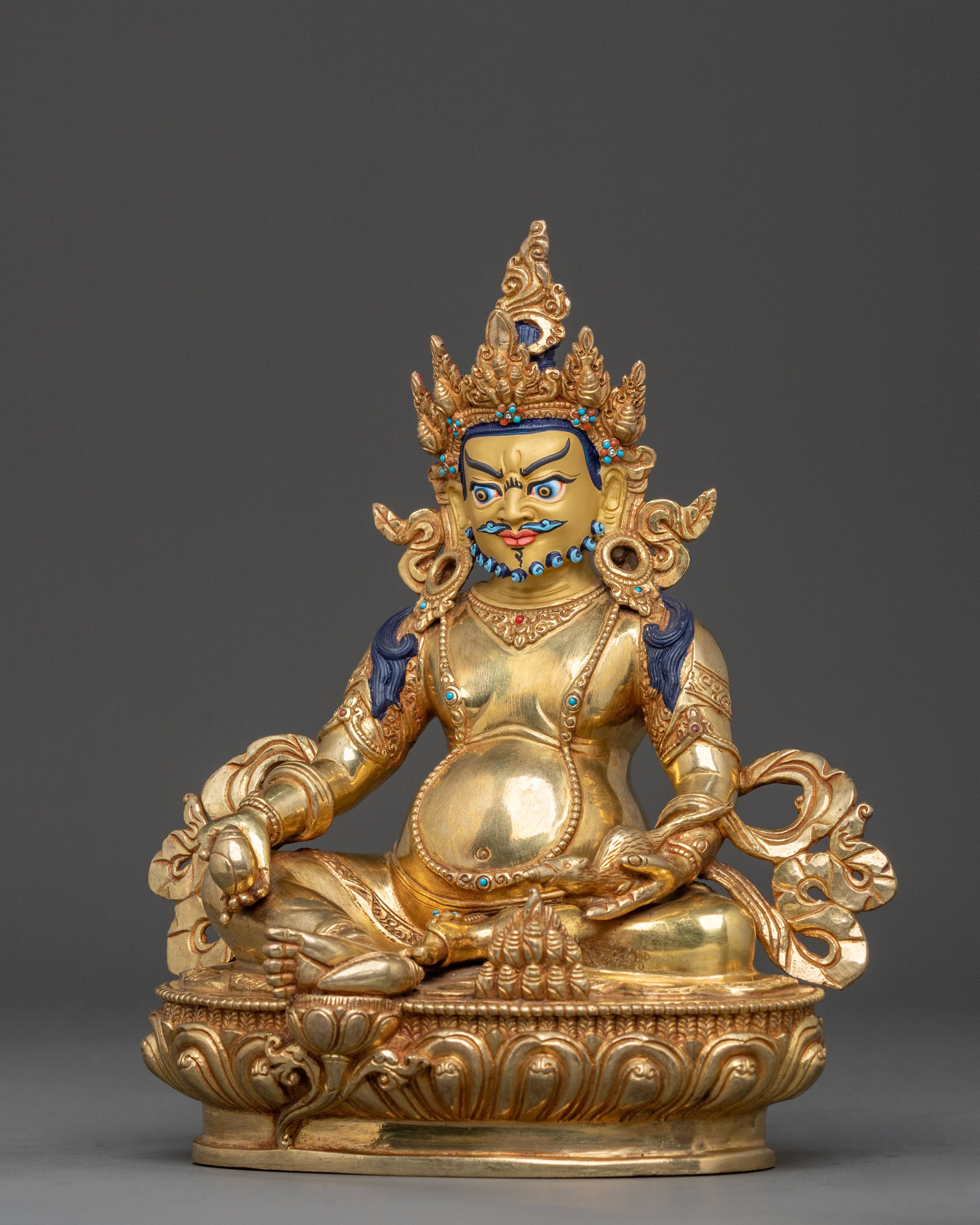 Dzambhala Wealth Deity Figure | Tibetan Wealth Deity Sculpture