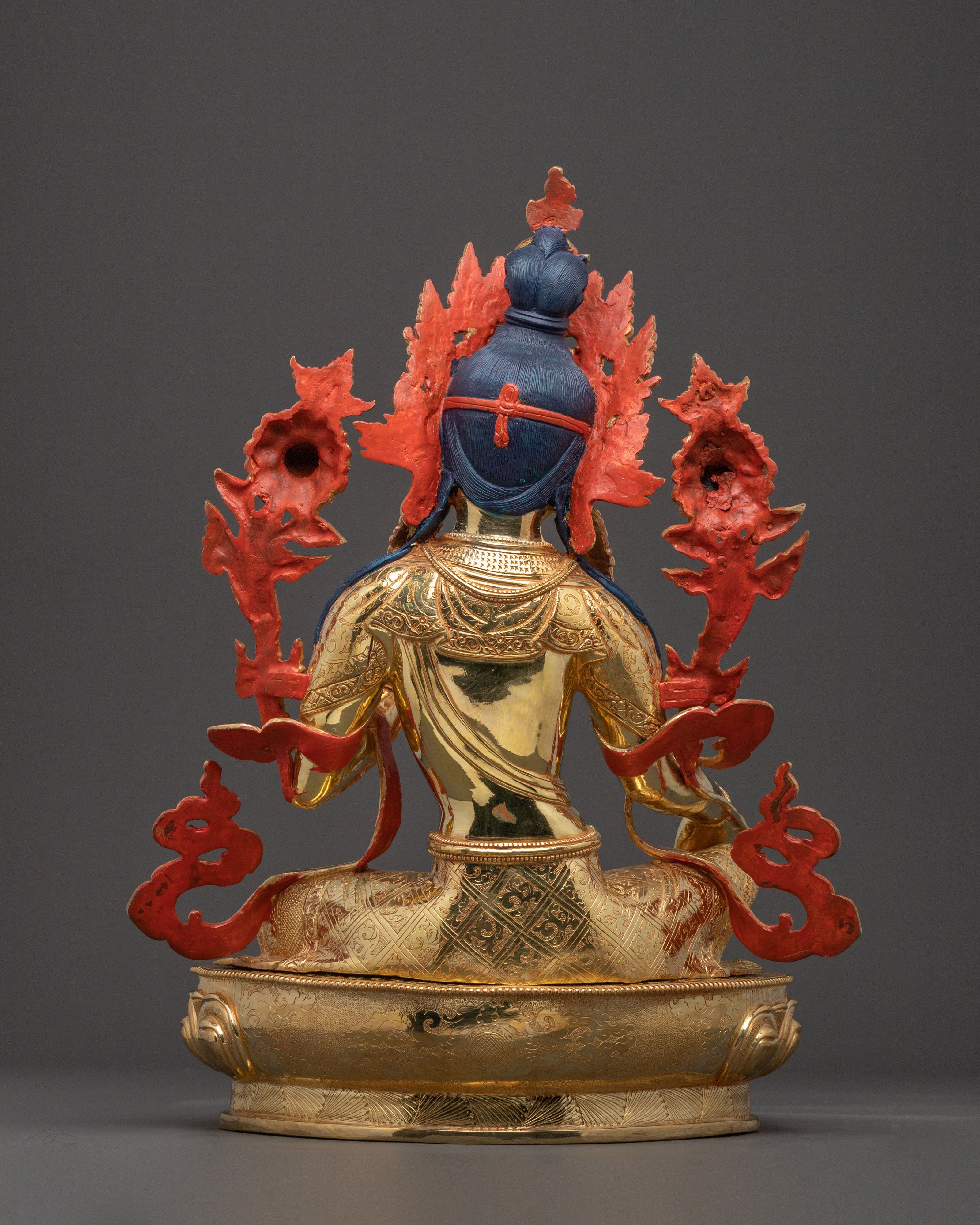 Tibetan Green Tara Blessing Statue — Gilded Copper Masterpiece