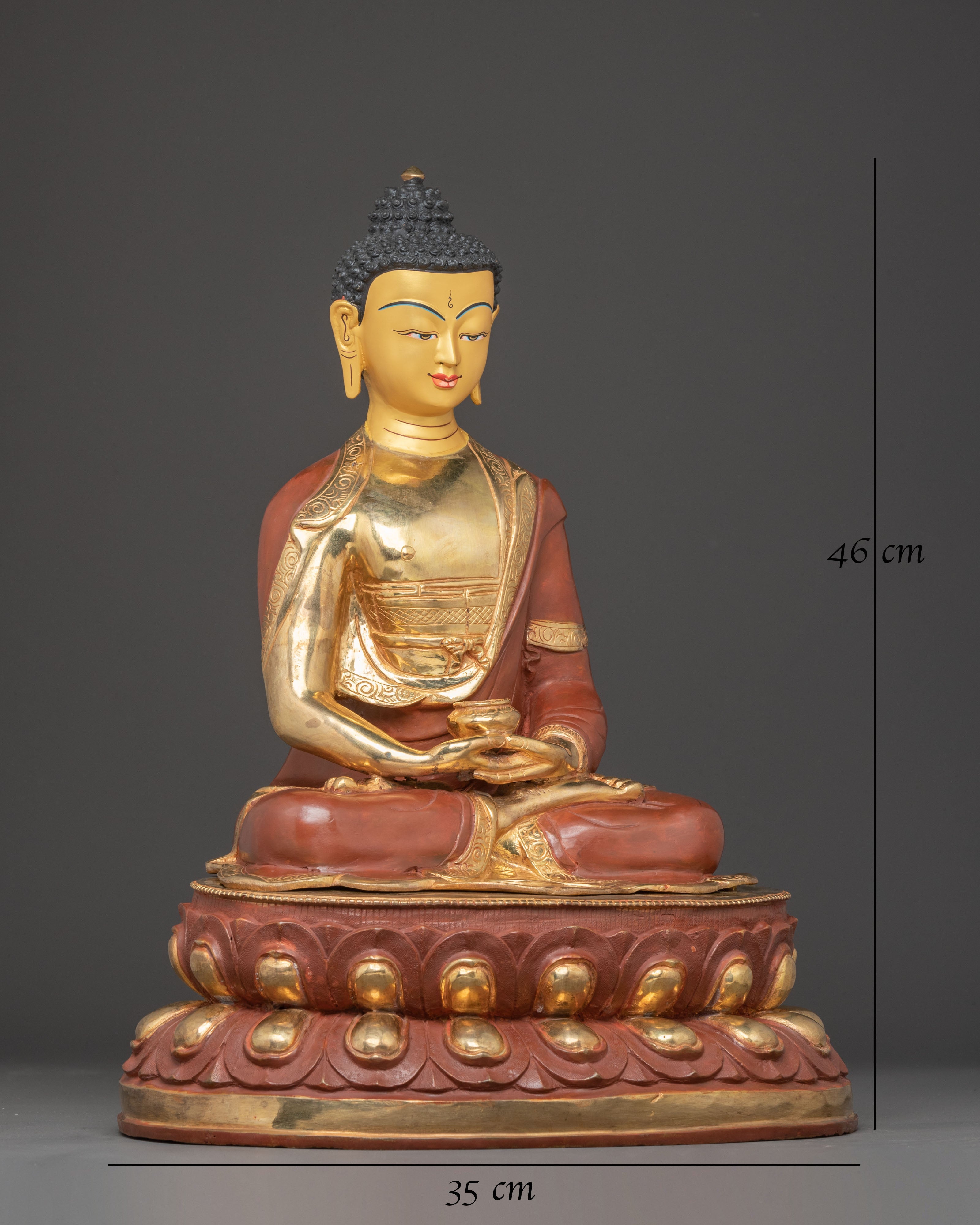 Amitabha Buddha Oxidized Copper Body Statue