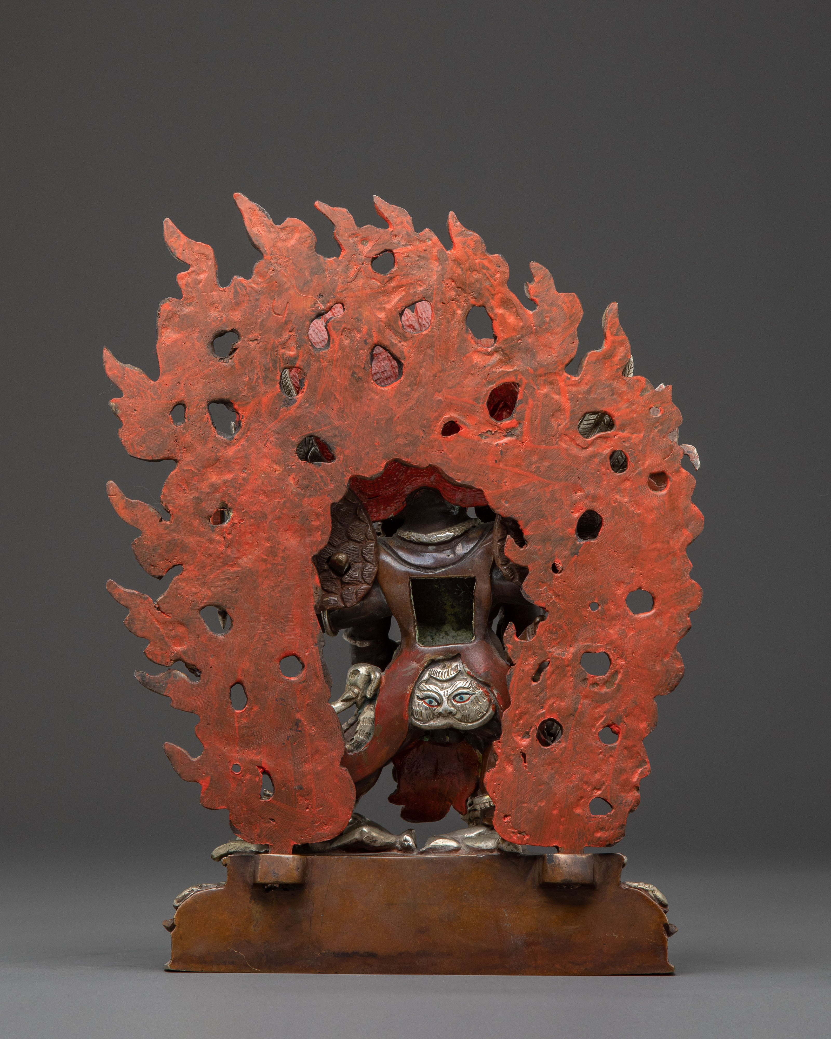 Hayagriva Vajrayana Deity - Oxidized Copper Spiritual Statue