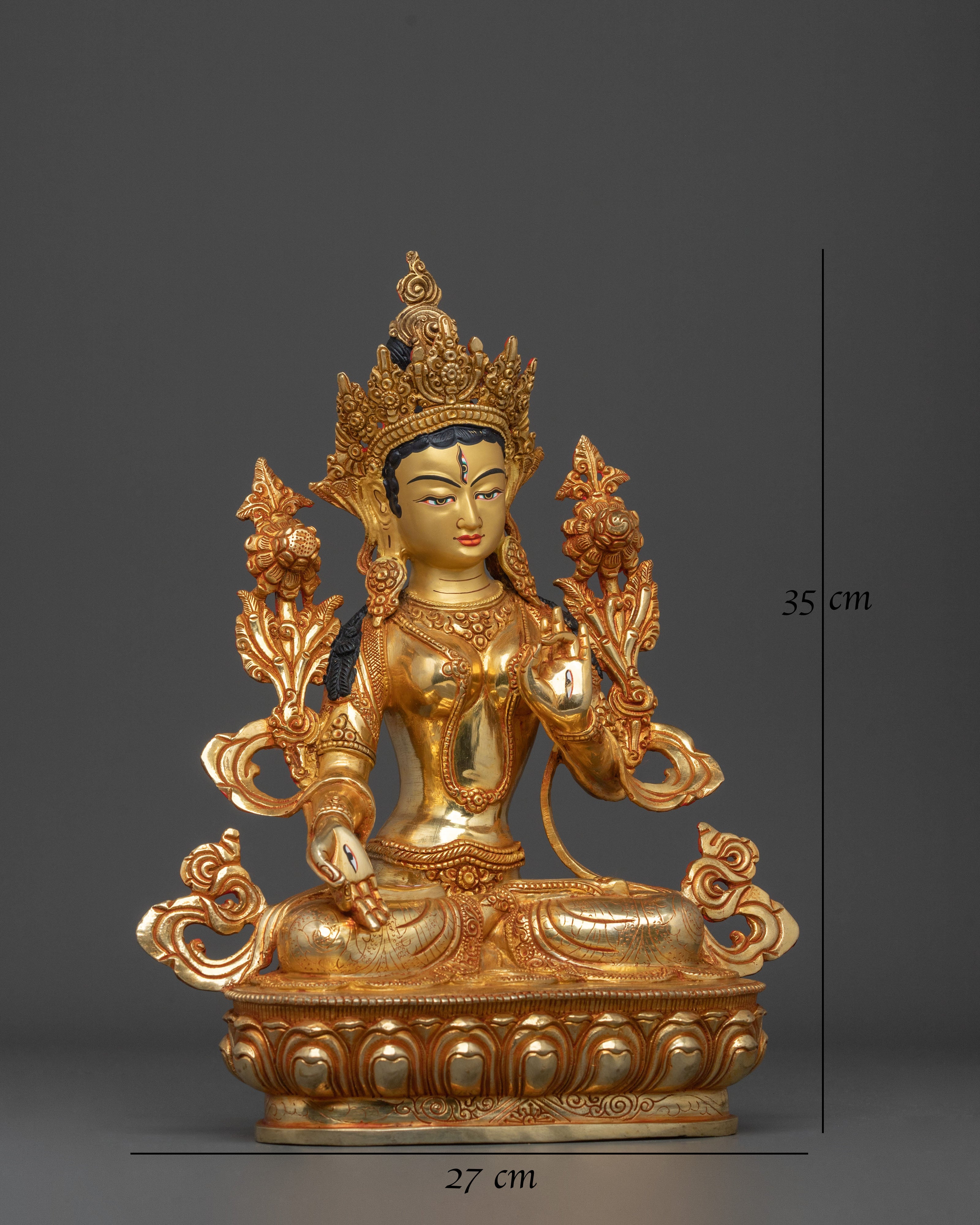 Tibetan White Tara Handmade Statue |  Goddess of Compassion
