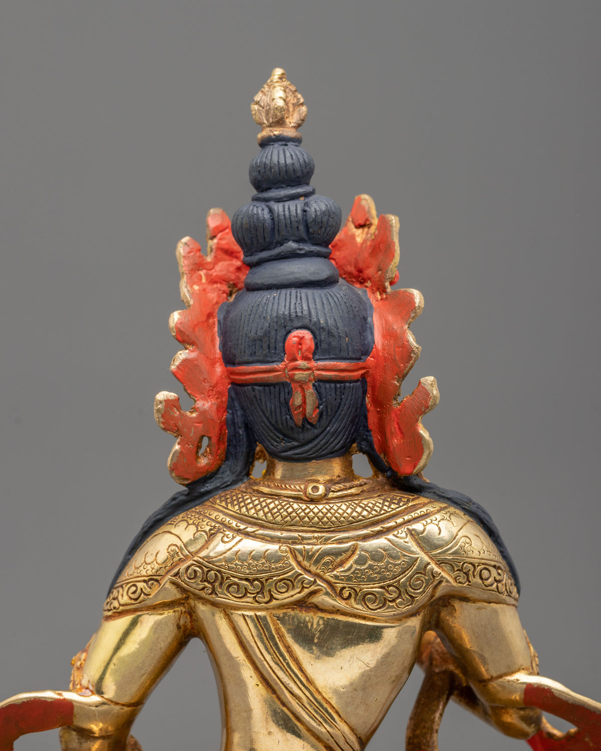 Vajrasattva Sculpture | Gemstones Adorned Copper Statue