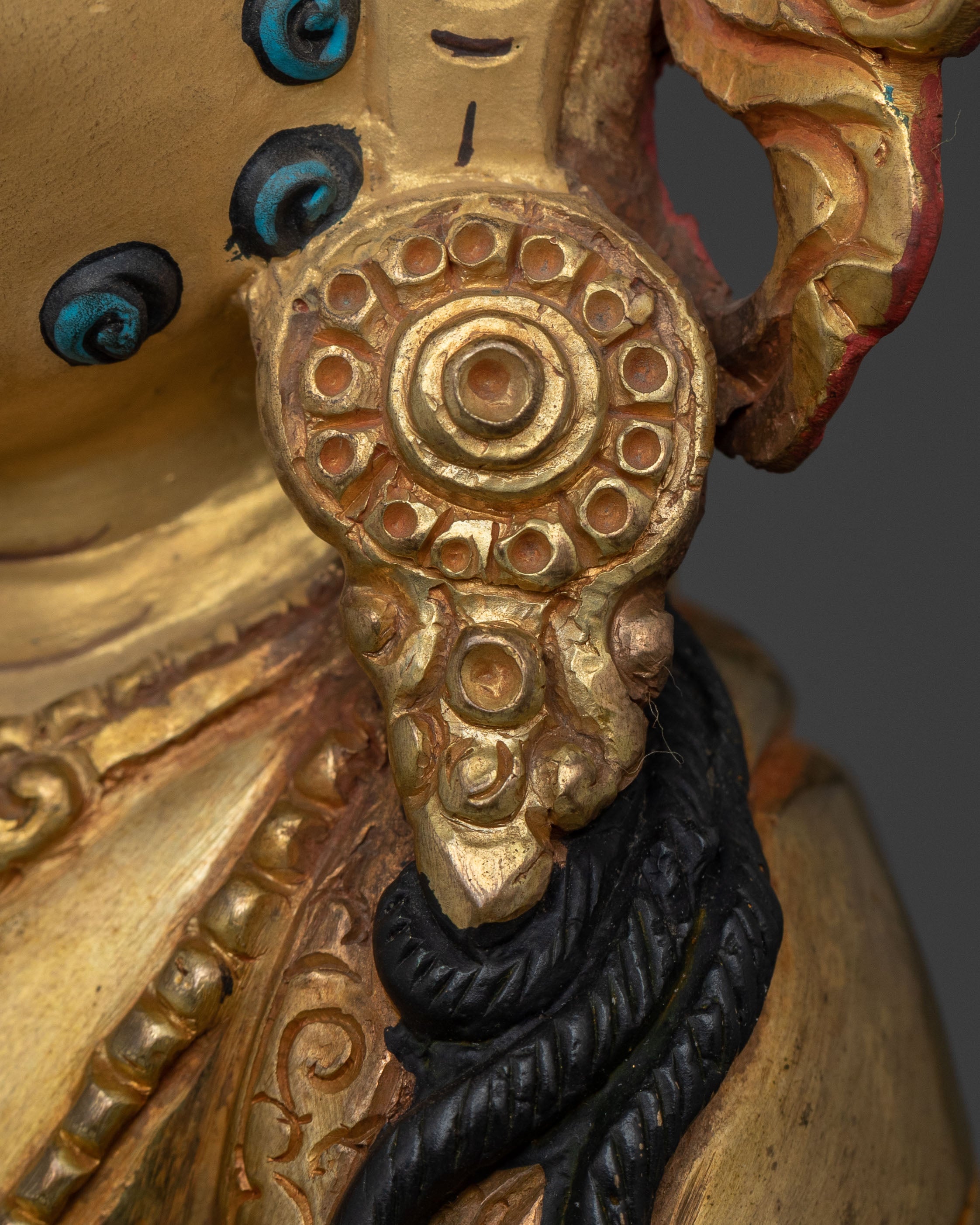 24K Gold Gilded Dzambhala Wealth Blessing Sculpture