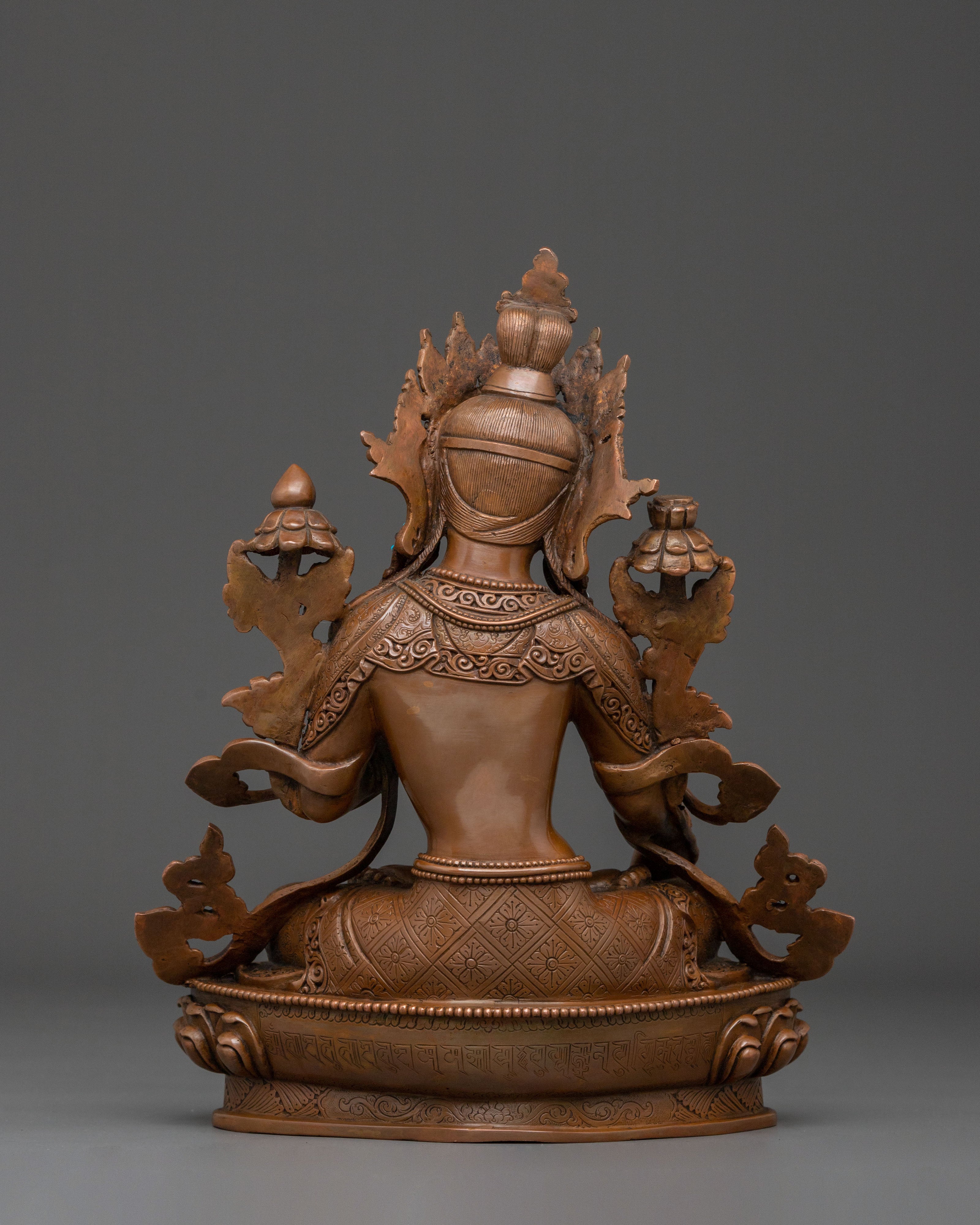 Sita Tara "White Tara" Statue | Oxidized Copper Goddess Figurine