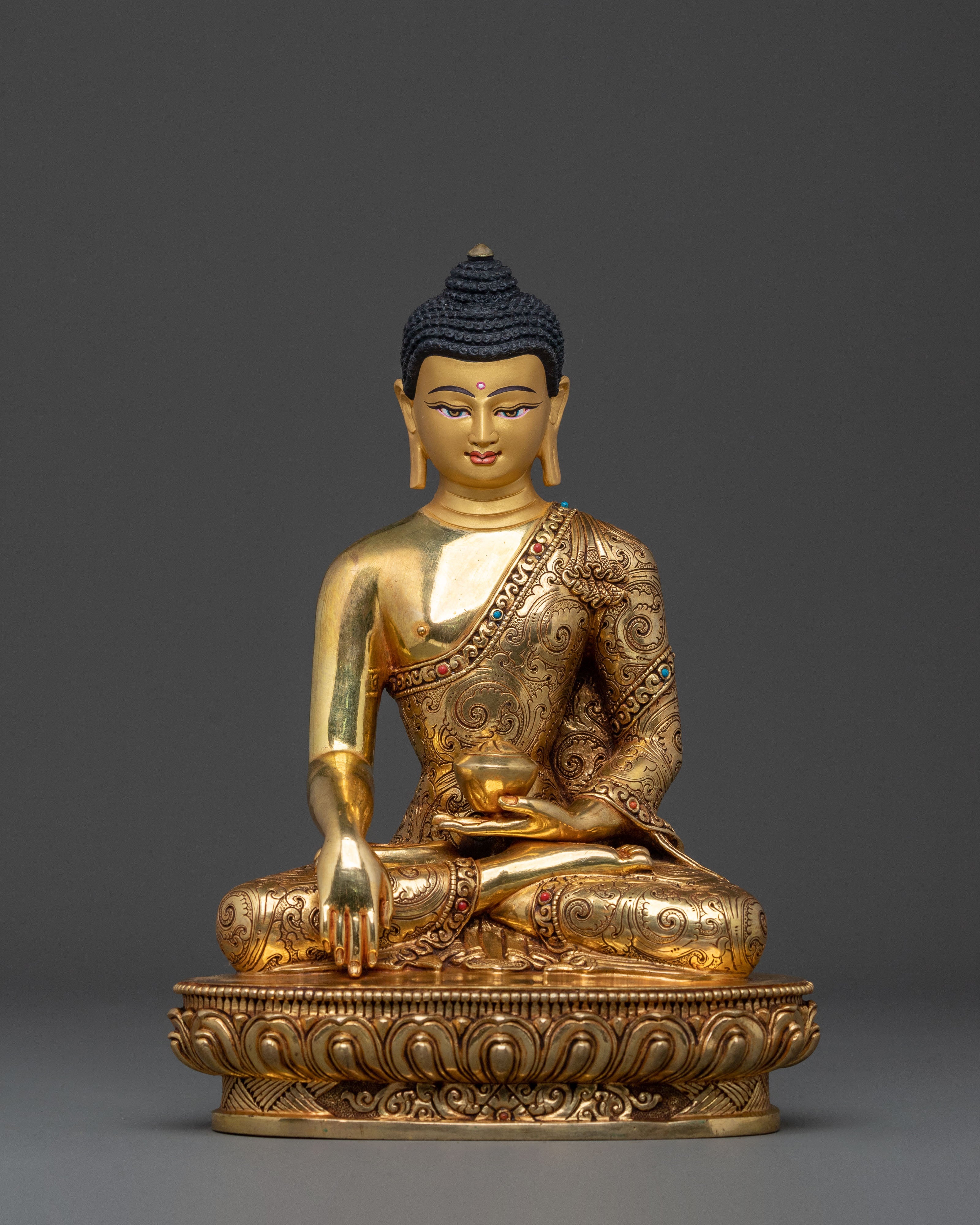Golden Three Buddhas Spiritual Statue Set