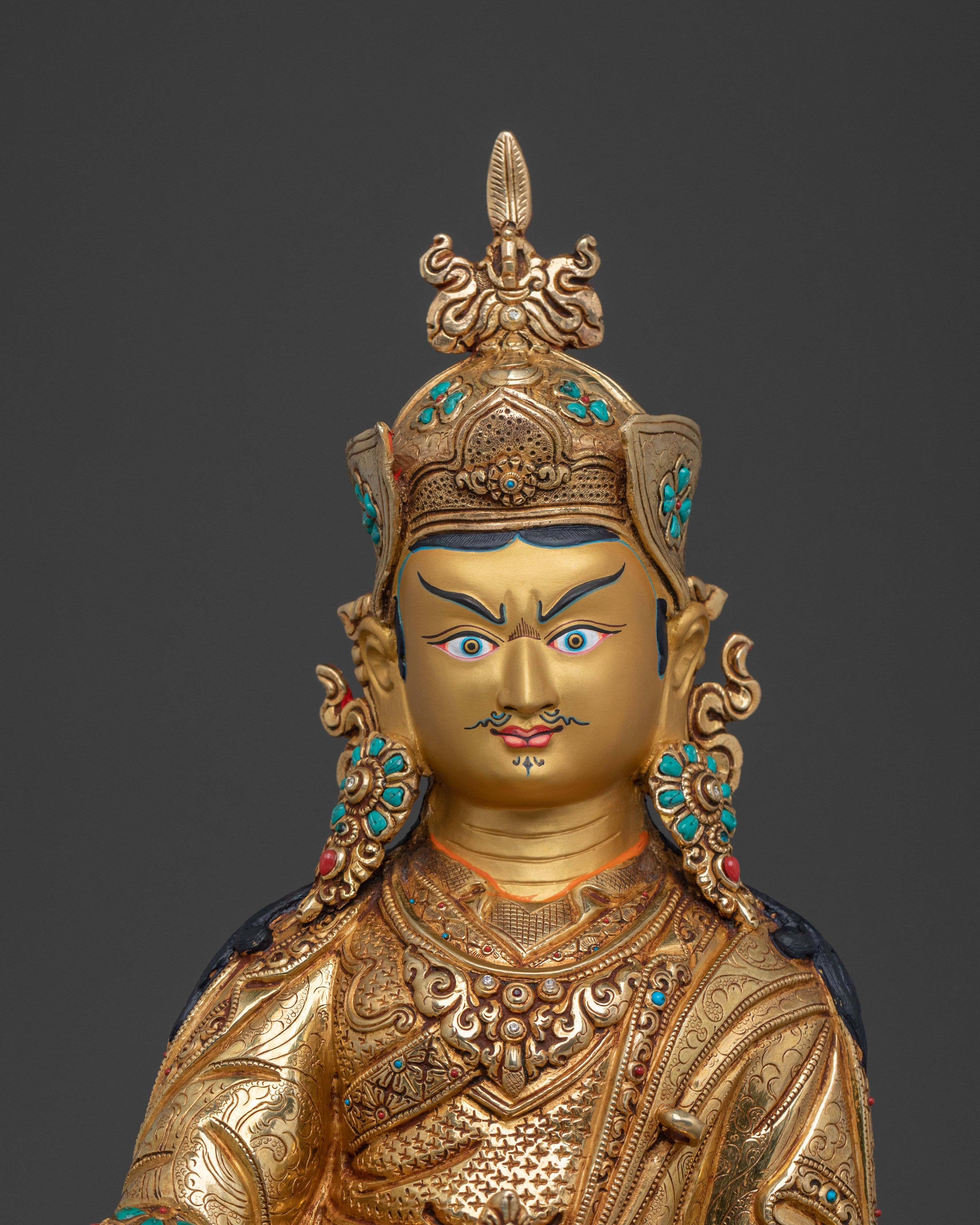 Guru Rinpoche Statue | 24K Gold Gilded Buddhist Master