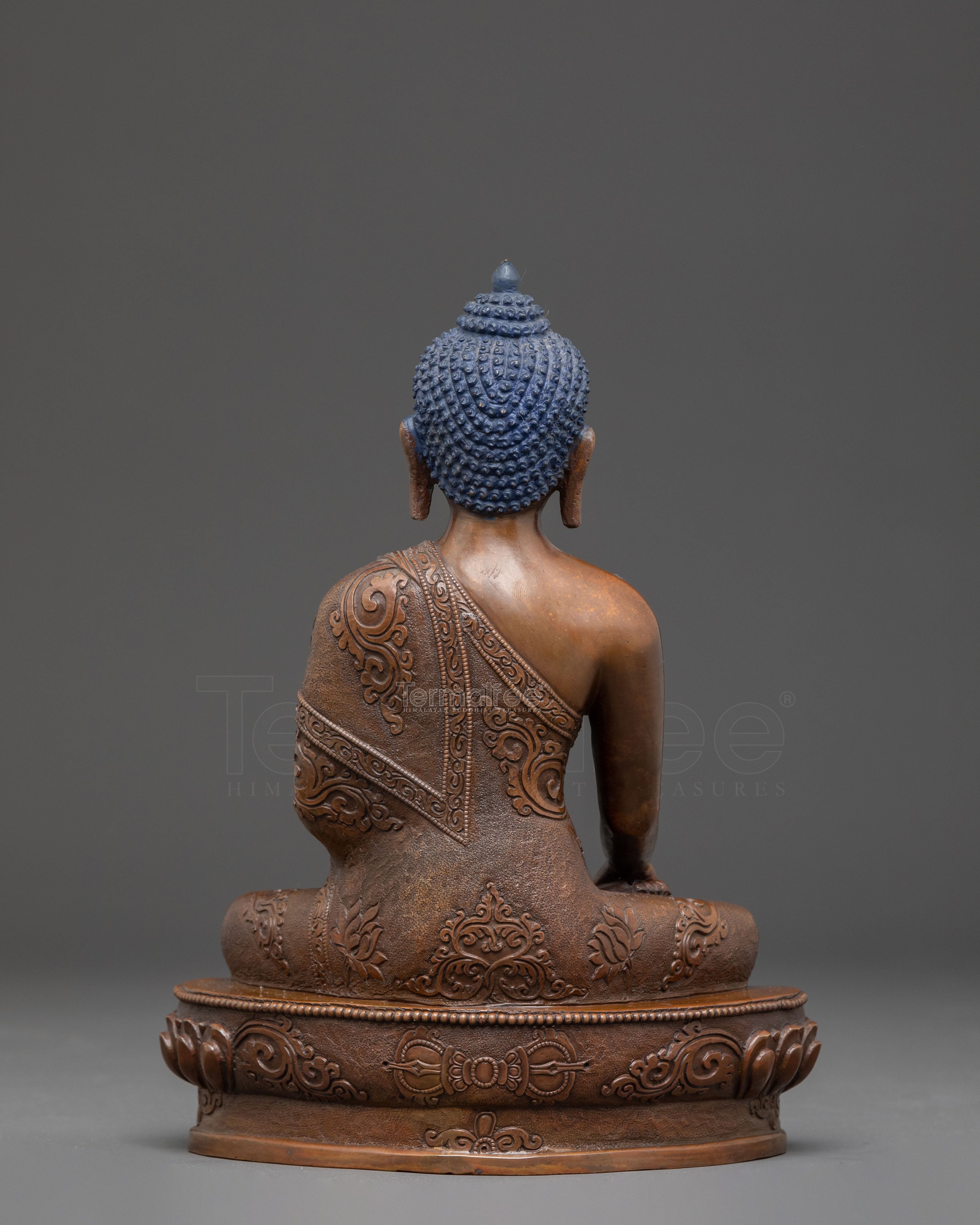 Handmade Oxidized Copper Statue of Buddha Shakyamuni | Gautama Buddha Statue