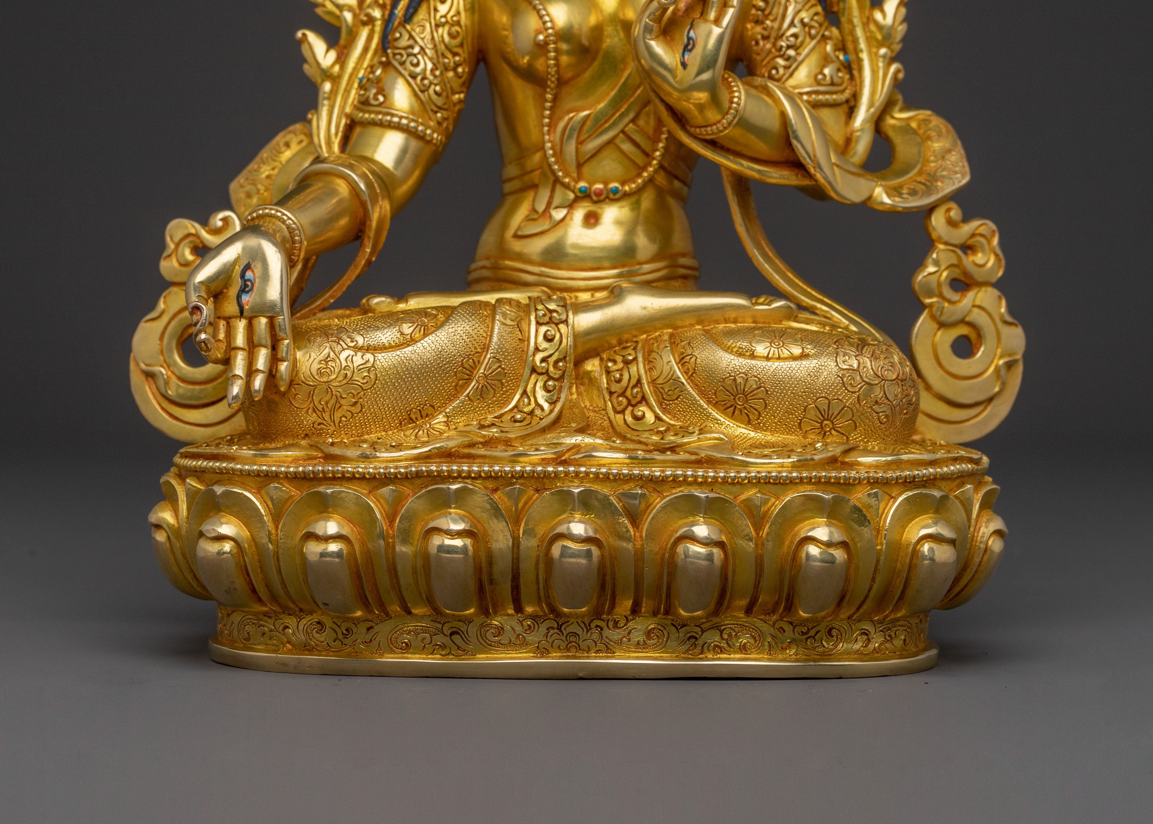 White Tara: Serene Gilded Copper Statue