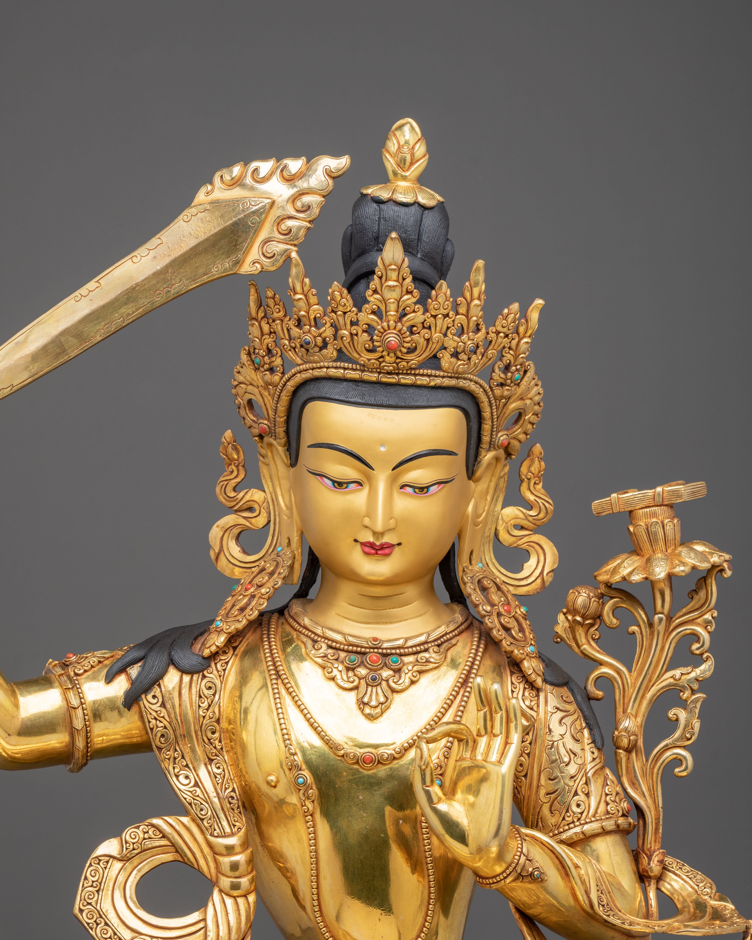 Five Bodhisattvas Statue Set | Sacred Golden Buddhist Collection