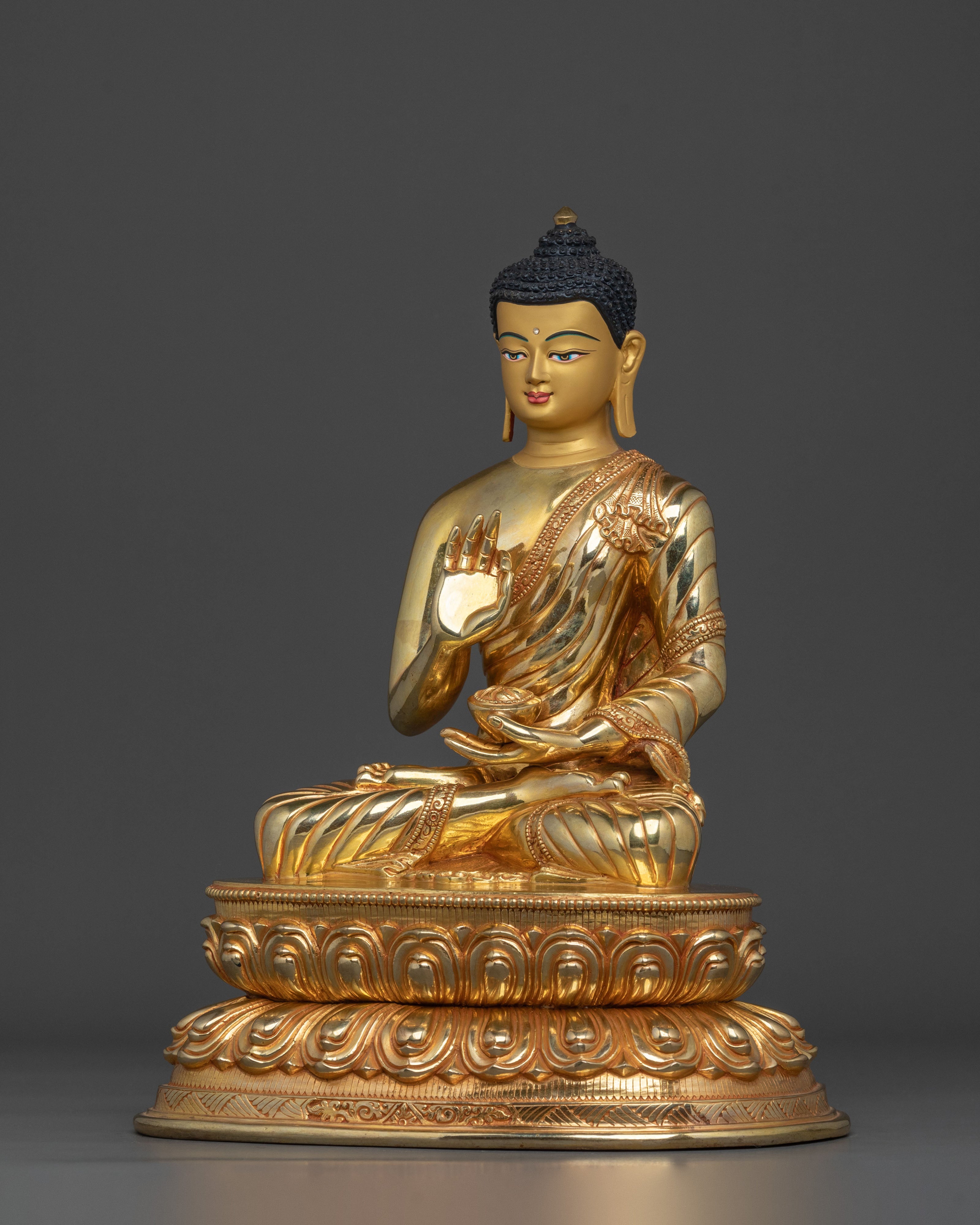 Amogasiddhi Sculpture | 24K Gold Gilded Figurine