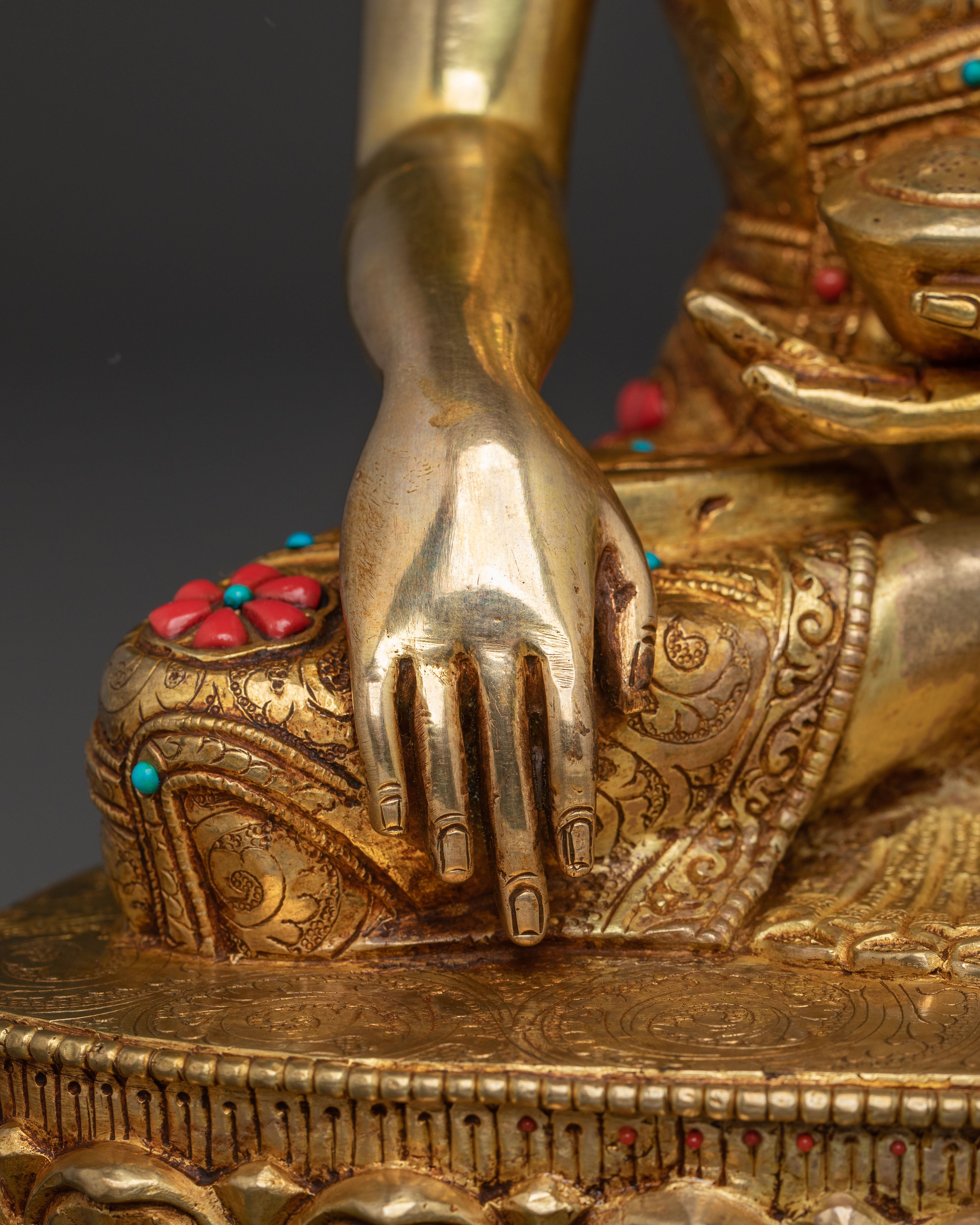 Handcrafted Radiant Sculpture of Buddha Shakyamuni | Himalayan Copper Art