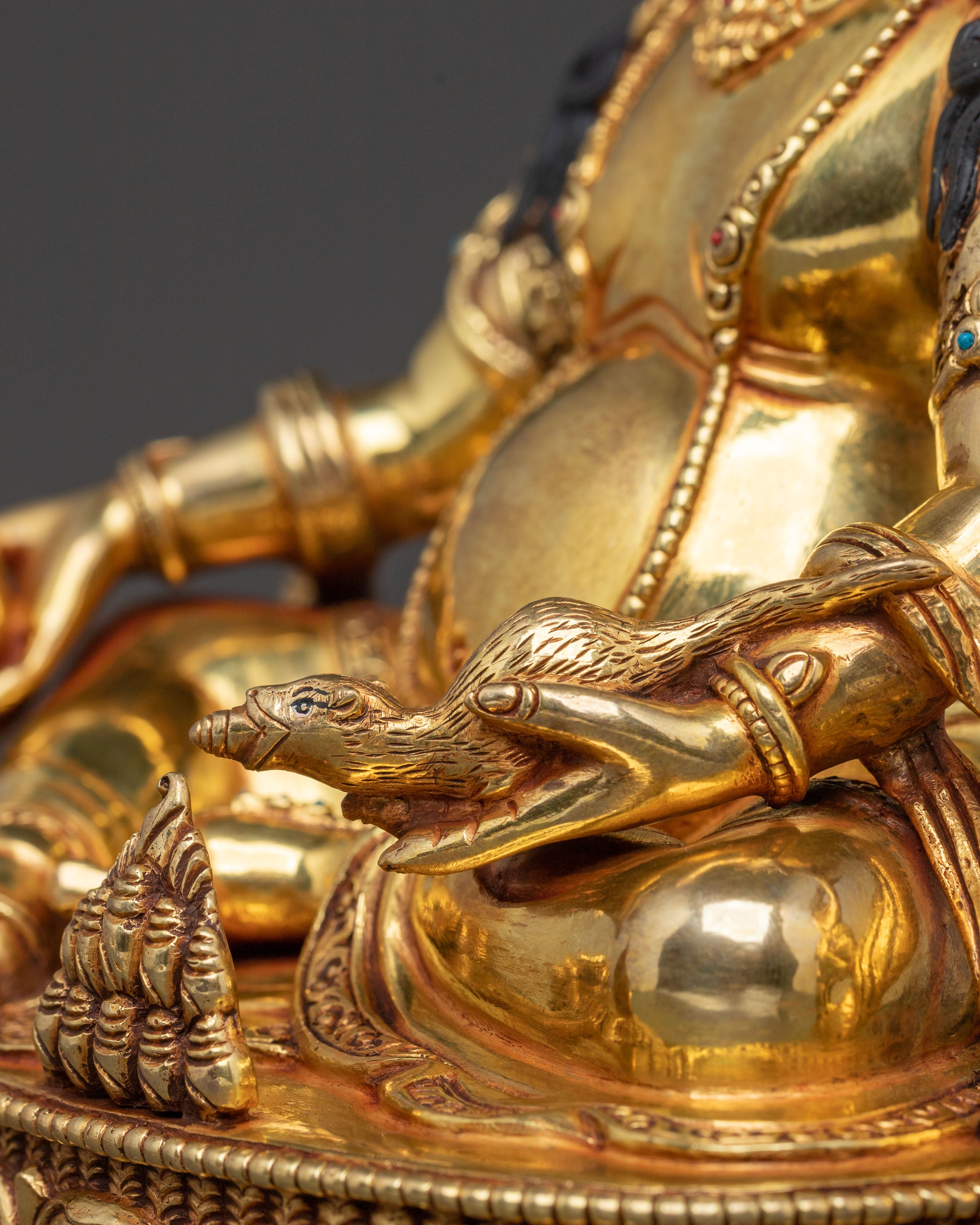 Handcrafted Dzambhala Statue | Golden Figurine