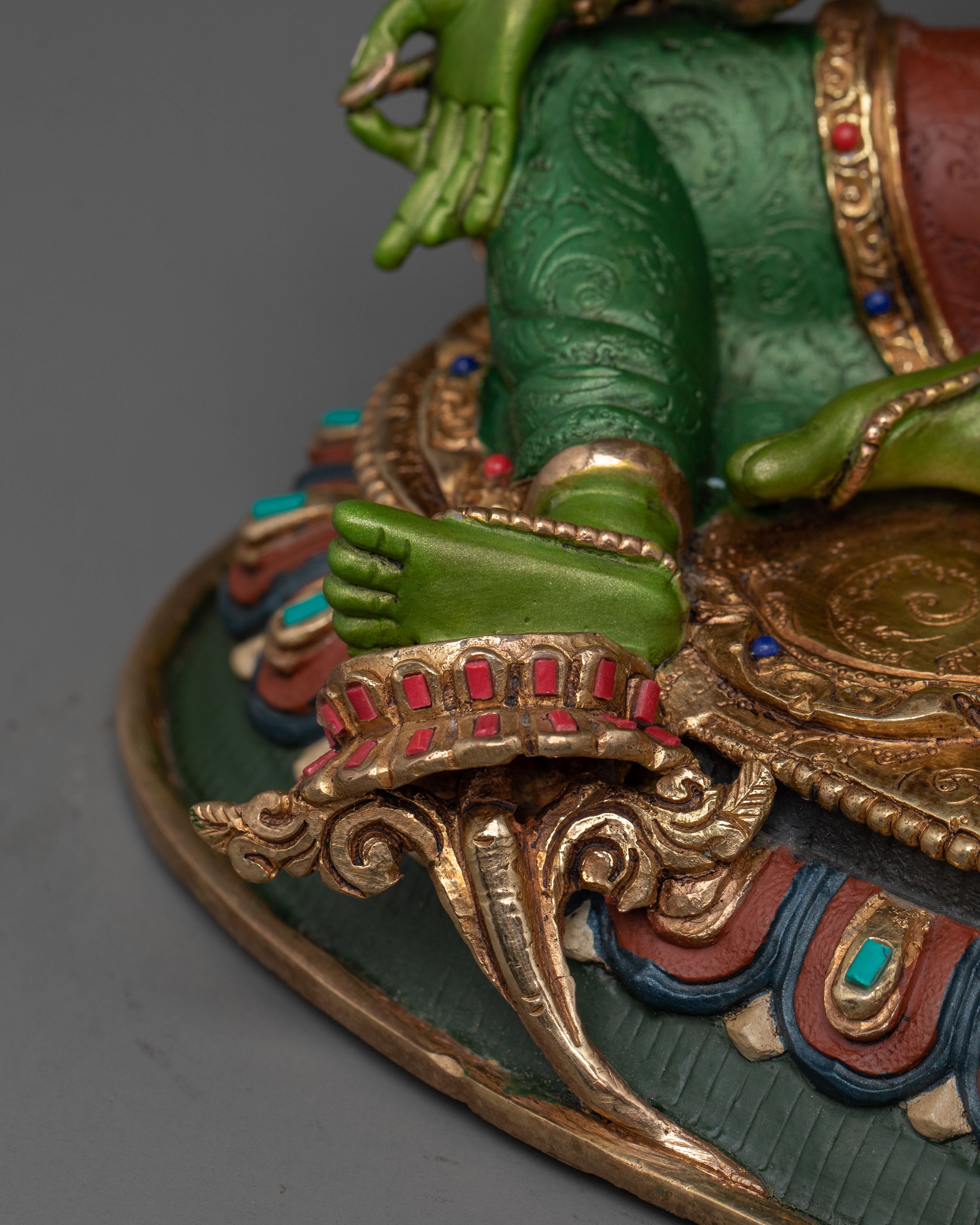 Green Tara Statue: Himalayan Buddhist Guardian