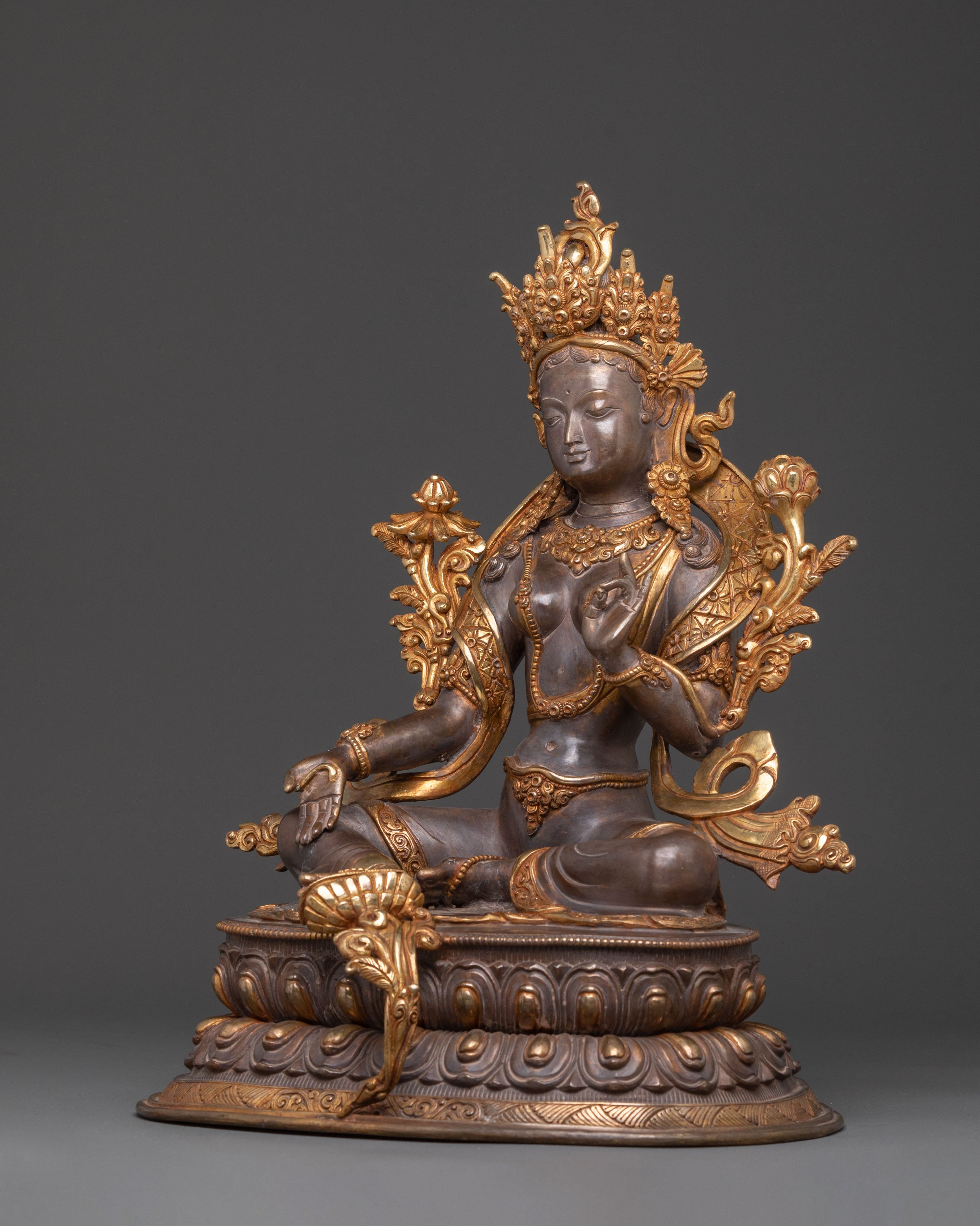 Handcrafted Green Tara Protection Statue
