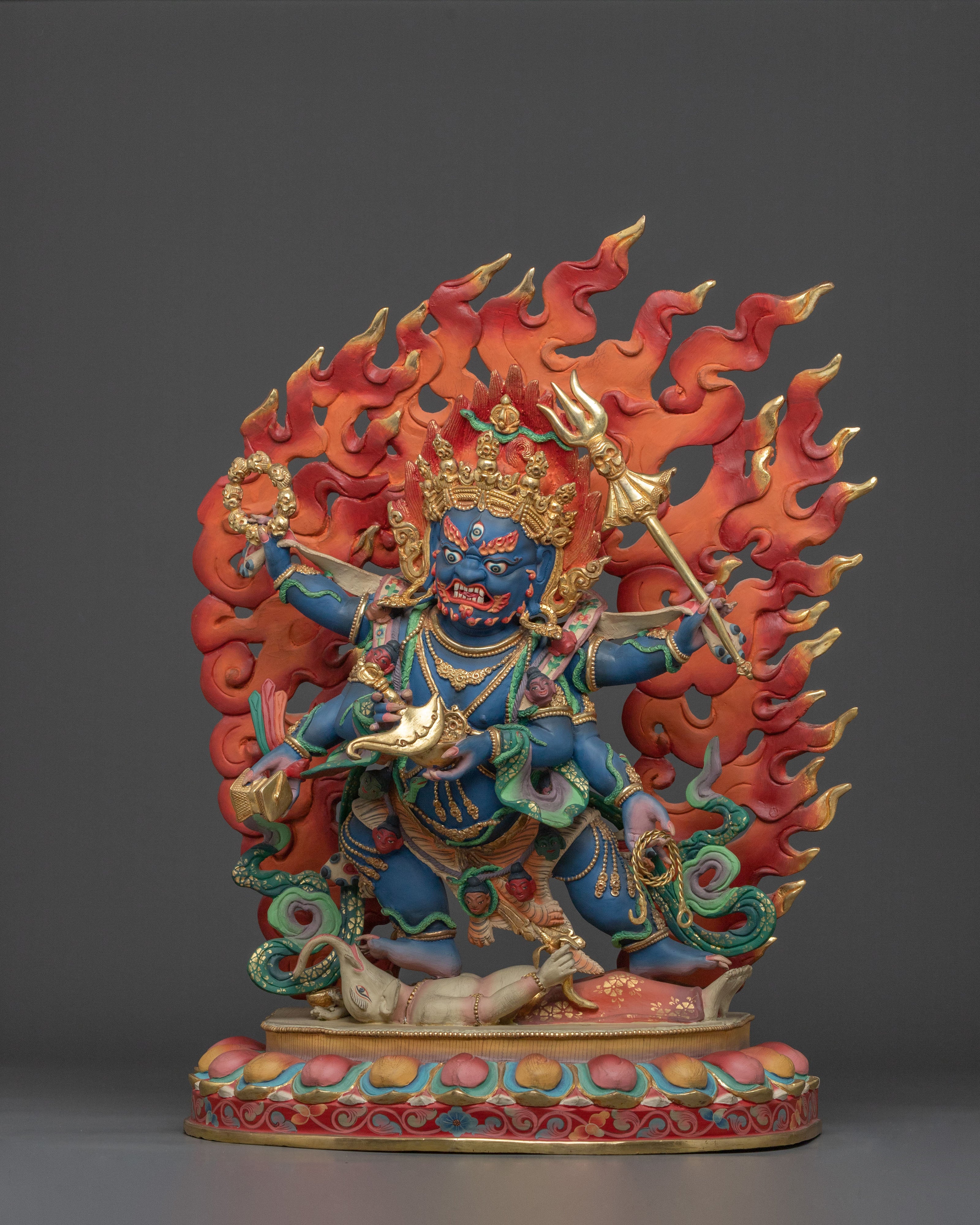 Six Armed Mahakala Spiritual Figurine | Home Decor