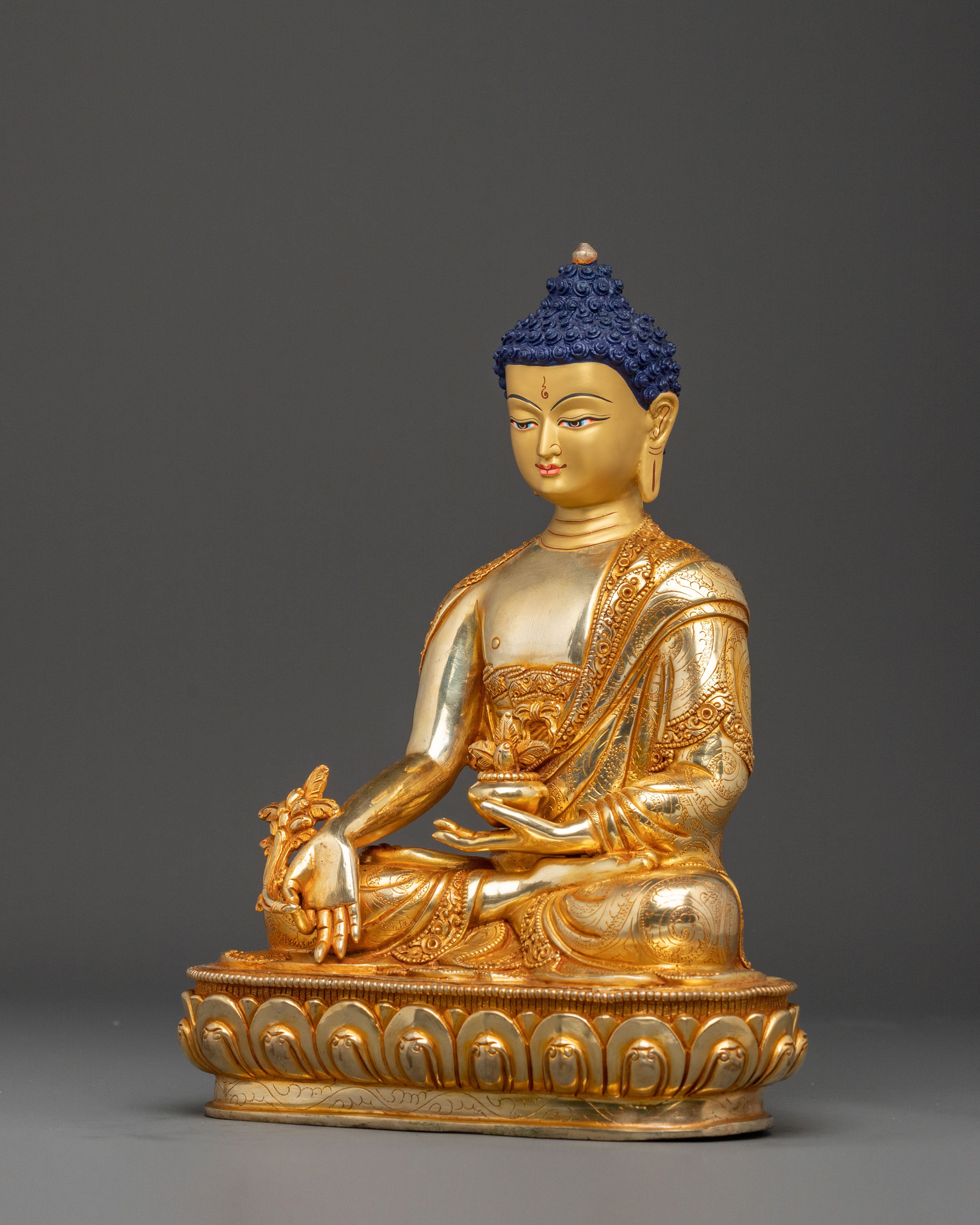 Healing Buddha Medicine Buddha Statue | 24K Gold Gilded Copper