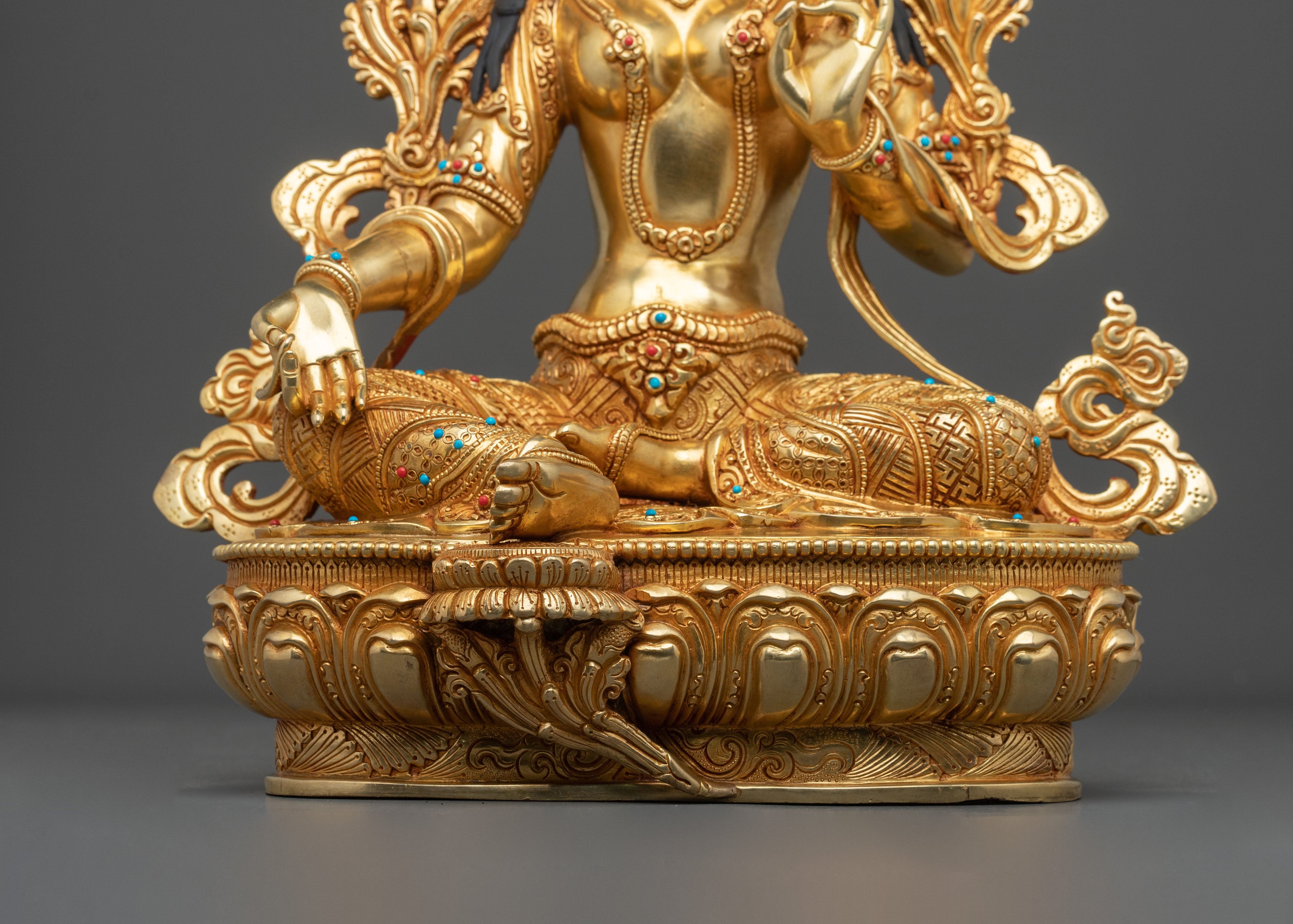 Handmade Green Tara Himalayan Sculpture | Tibetan Protector