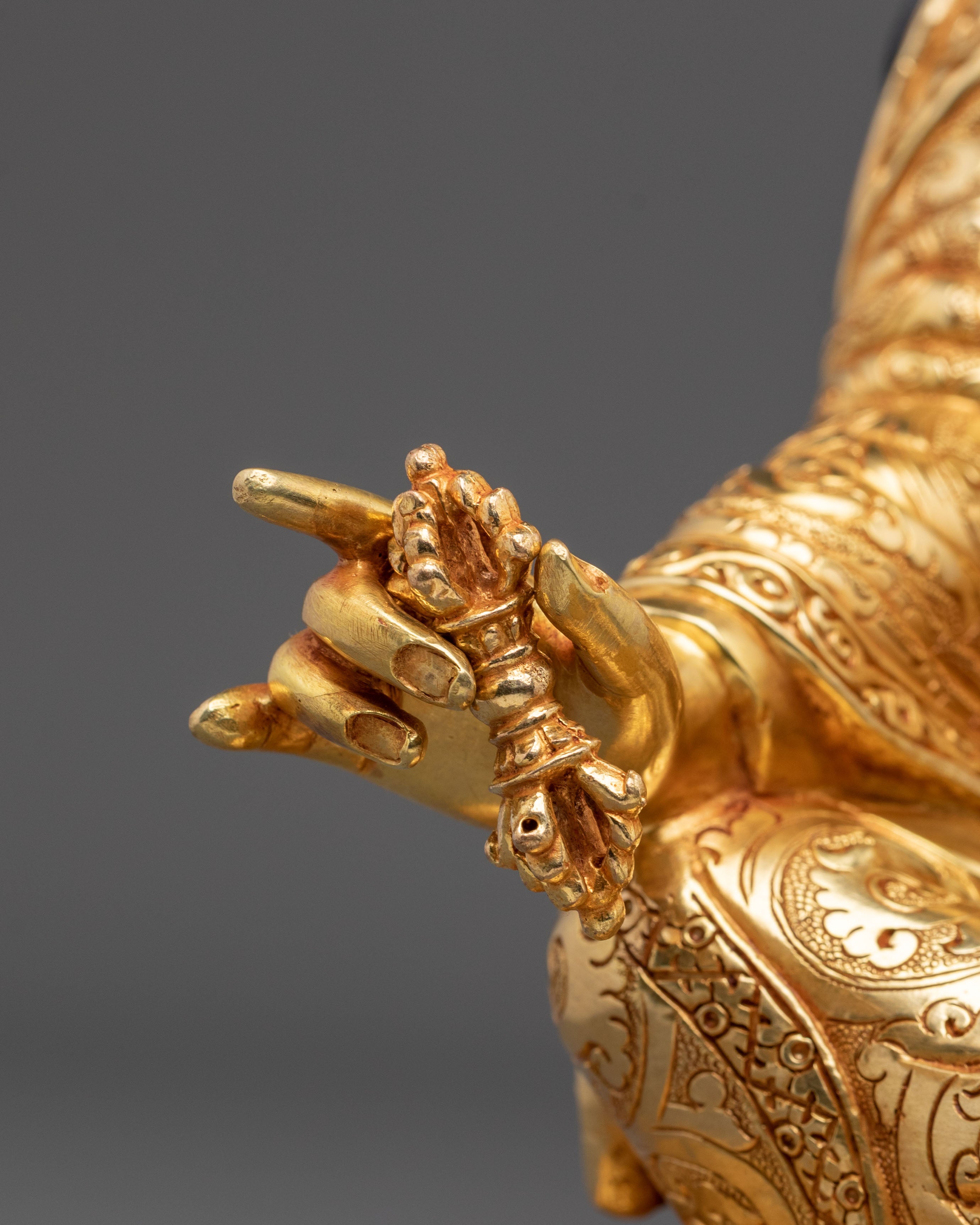 Guru Rinpoche Sculpture | Hand-Carved Buddhist Figurine