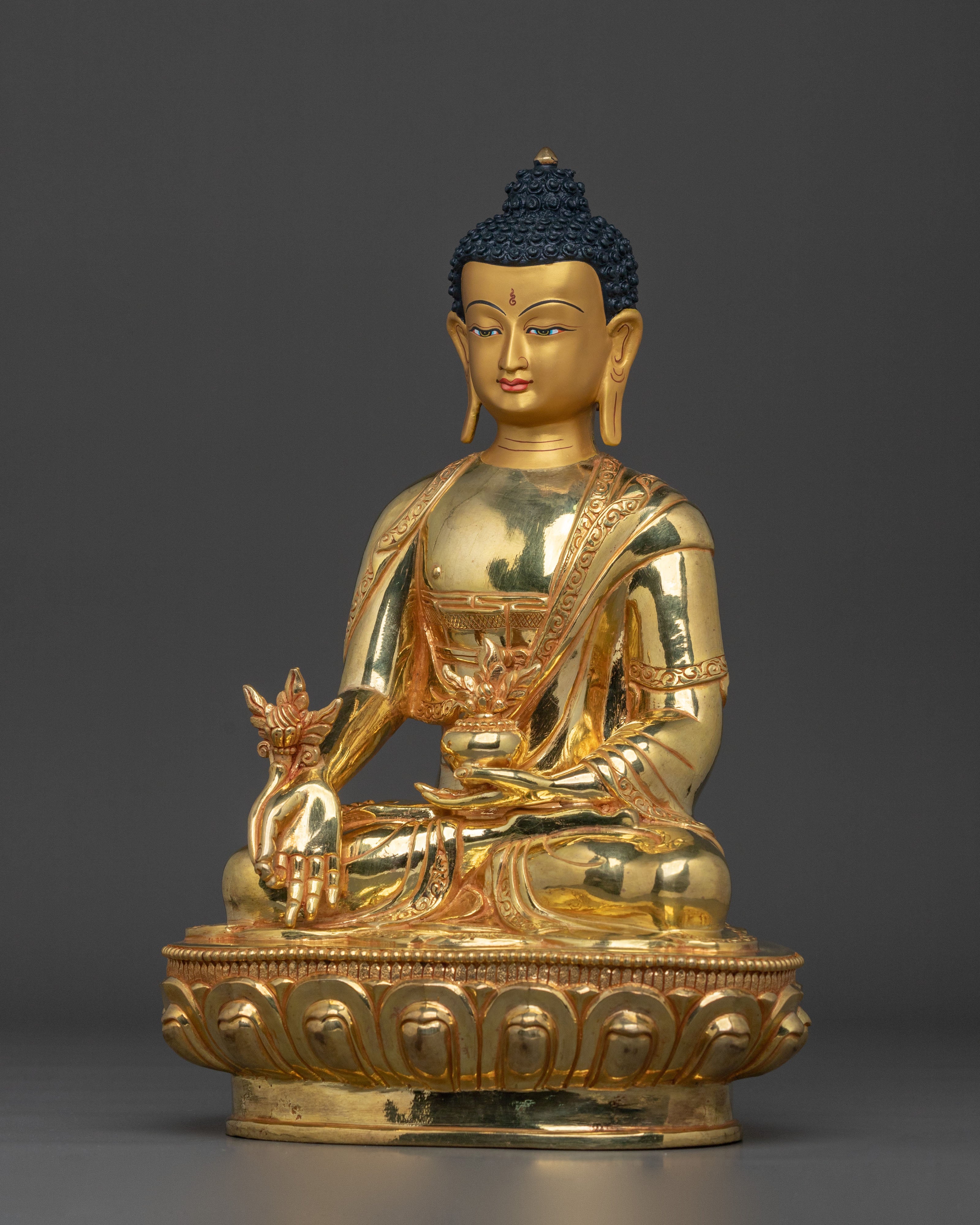24k Gold Gilded Medicine Buddha Statue | Healing Buddha