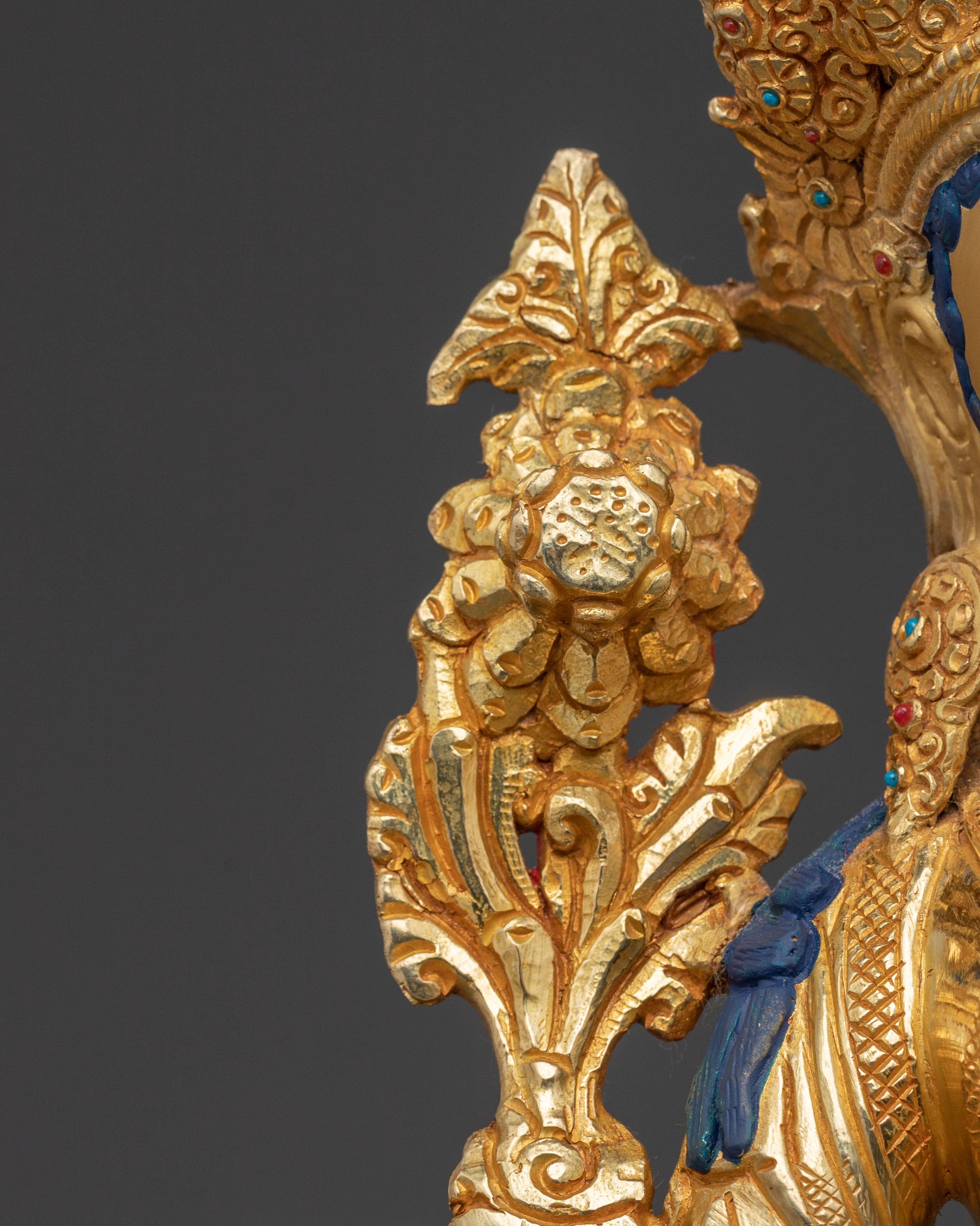 Sacred 24k Gold Gilded Copper White Tara Statue