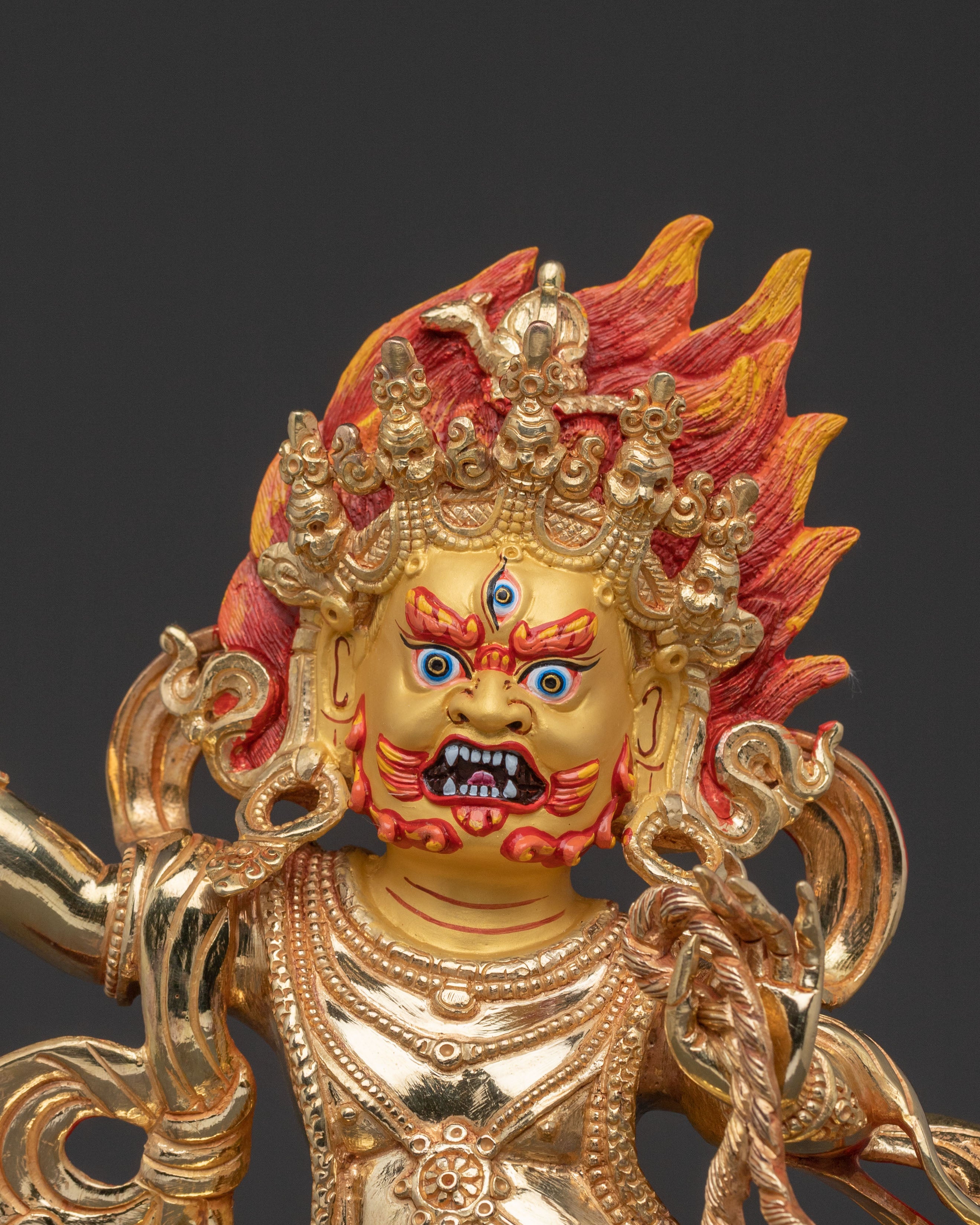 Vajrapani: Hand-Gilded Copper Statue