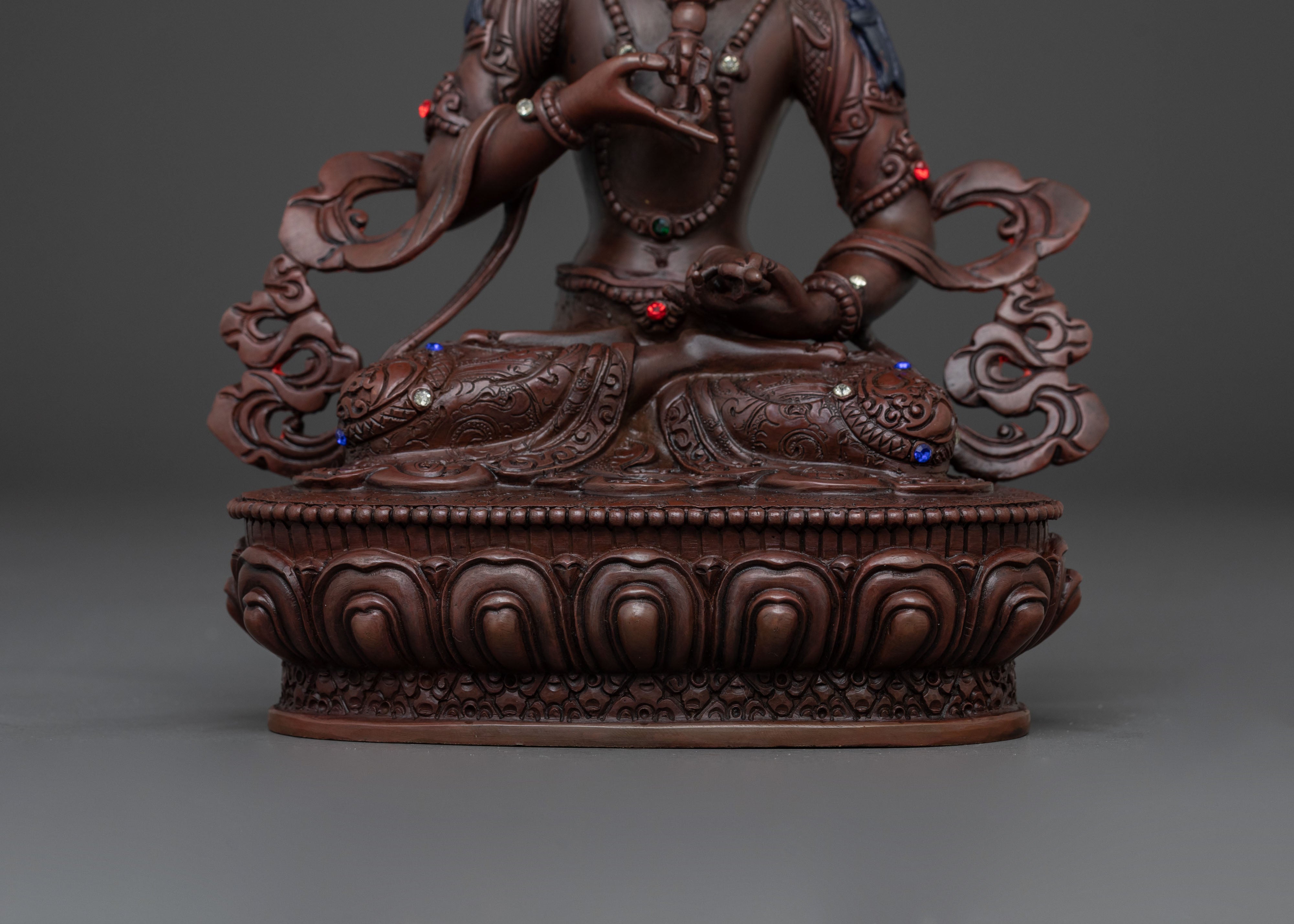 Vajrasattva Statue of Ultimate Purity | Oxidized Copper Sculpture