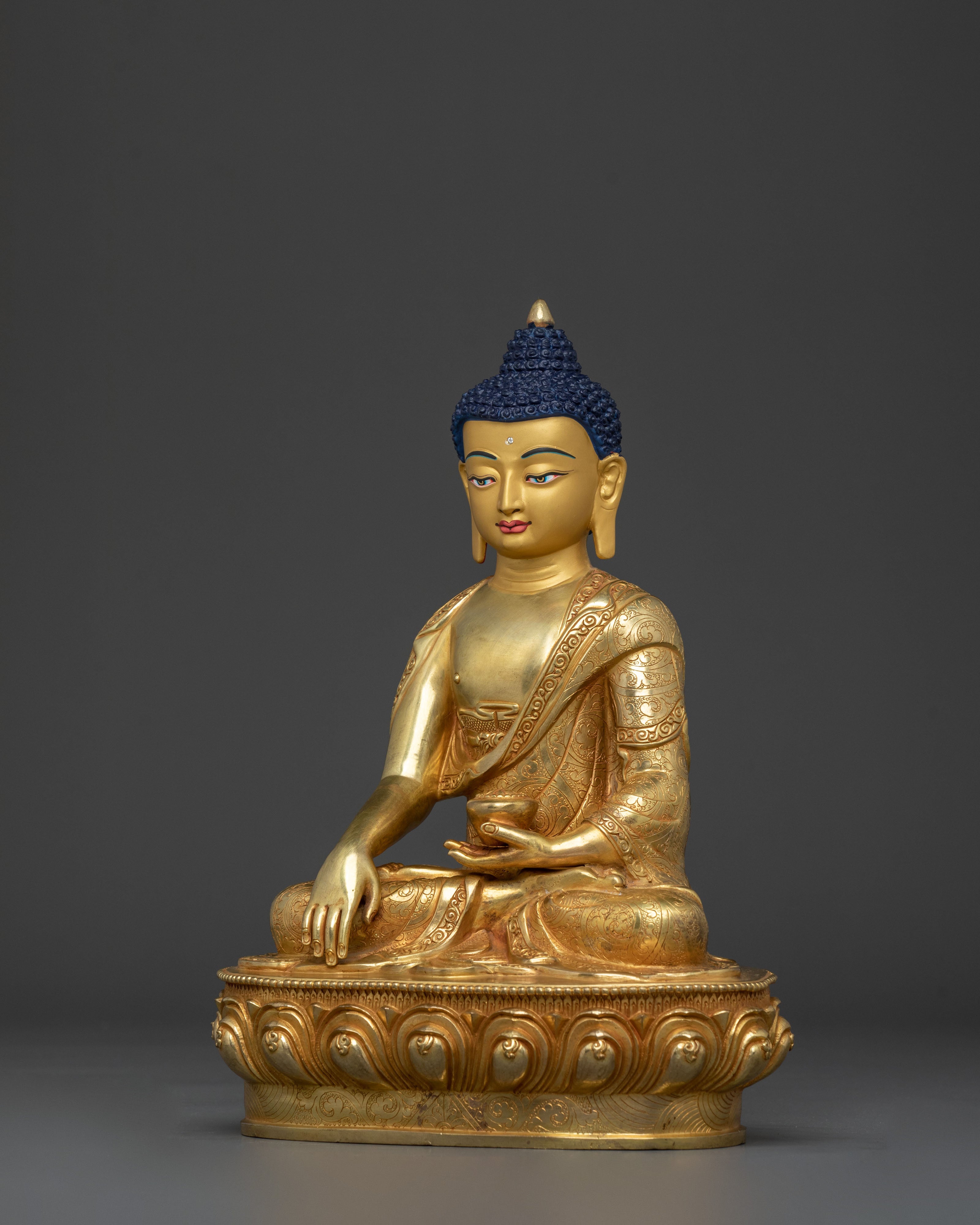 Awakened One Shakyamuni Buddha Sacred Statue | 24K Gold Gilded