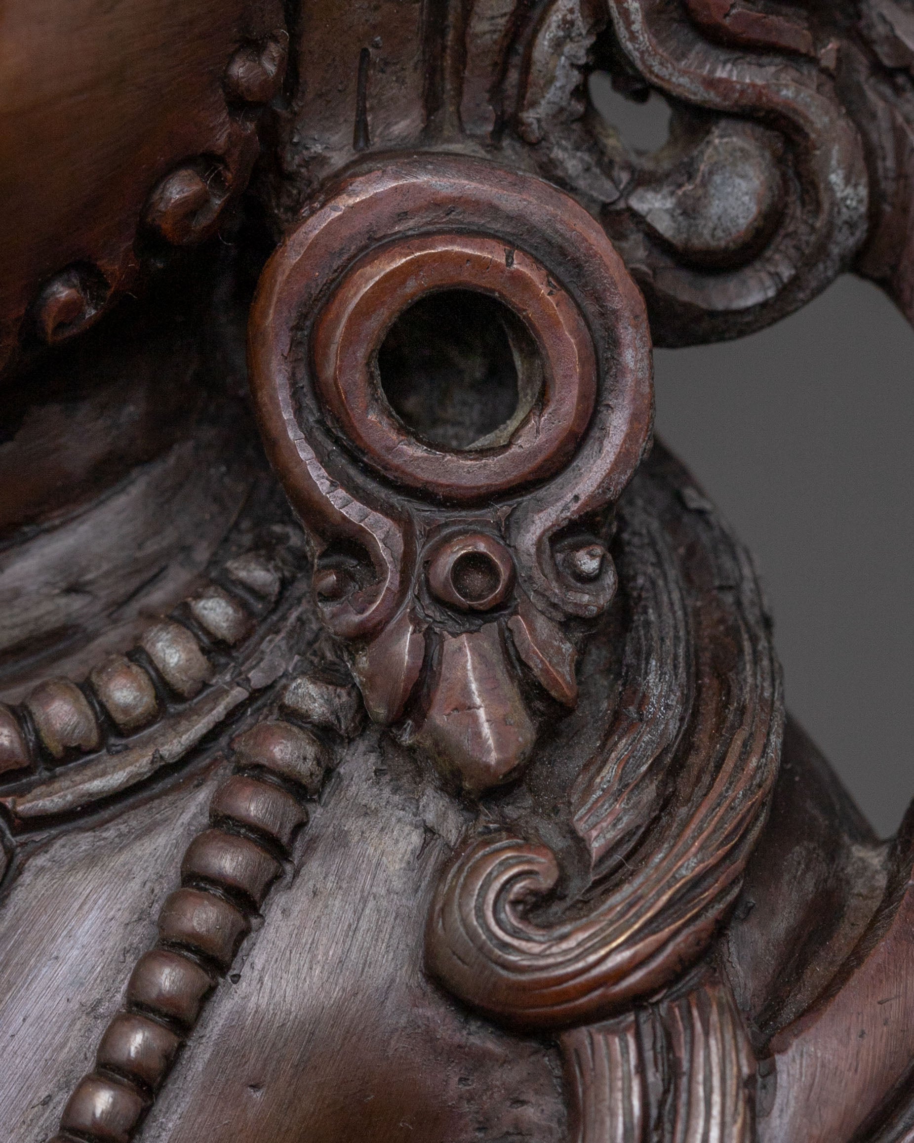 Dzambhala Statue: Oxidized Copper Statue