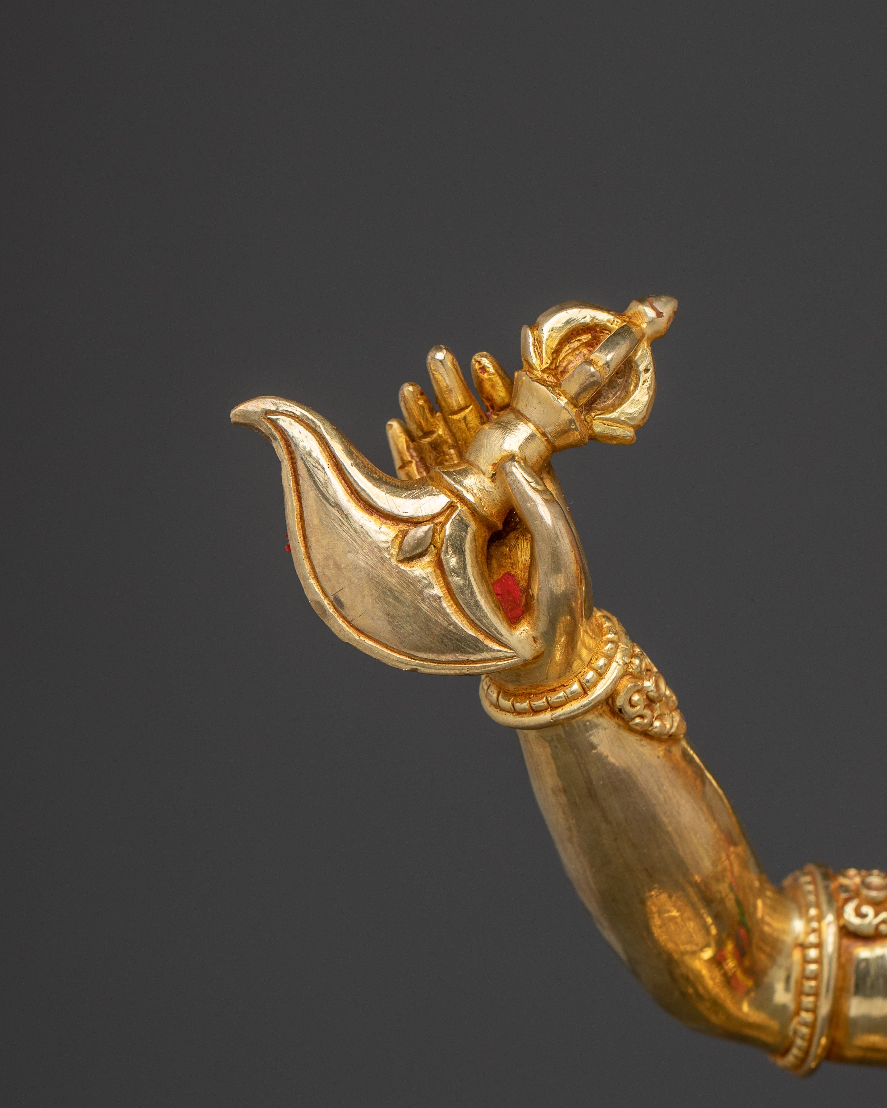 Simhamukha Statue the Remover of Obstacles - Exquisite 24K Gold Gilded Copper