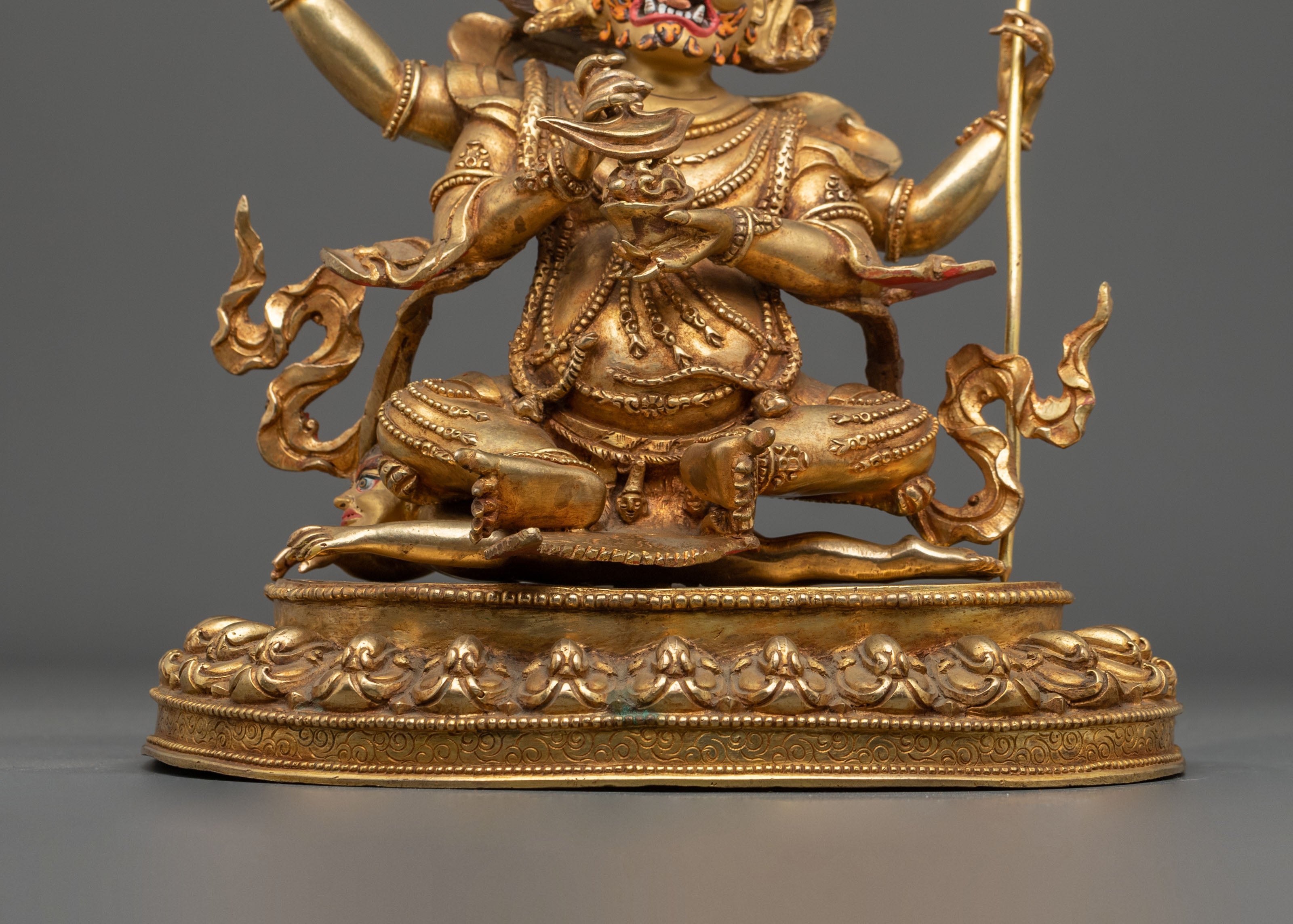 Chaturbhuja Mahakala Sculpture | Tibetan Protector Figurine