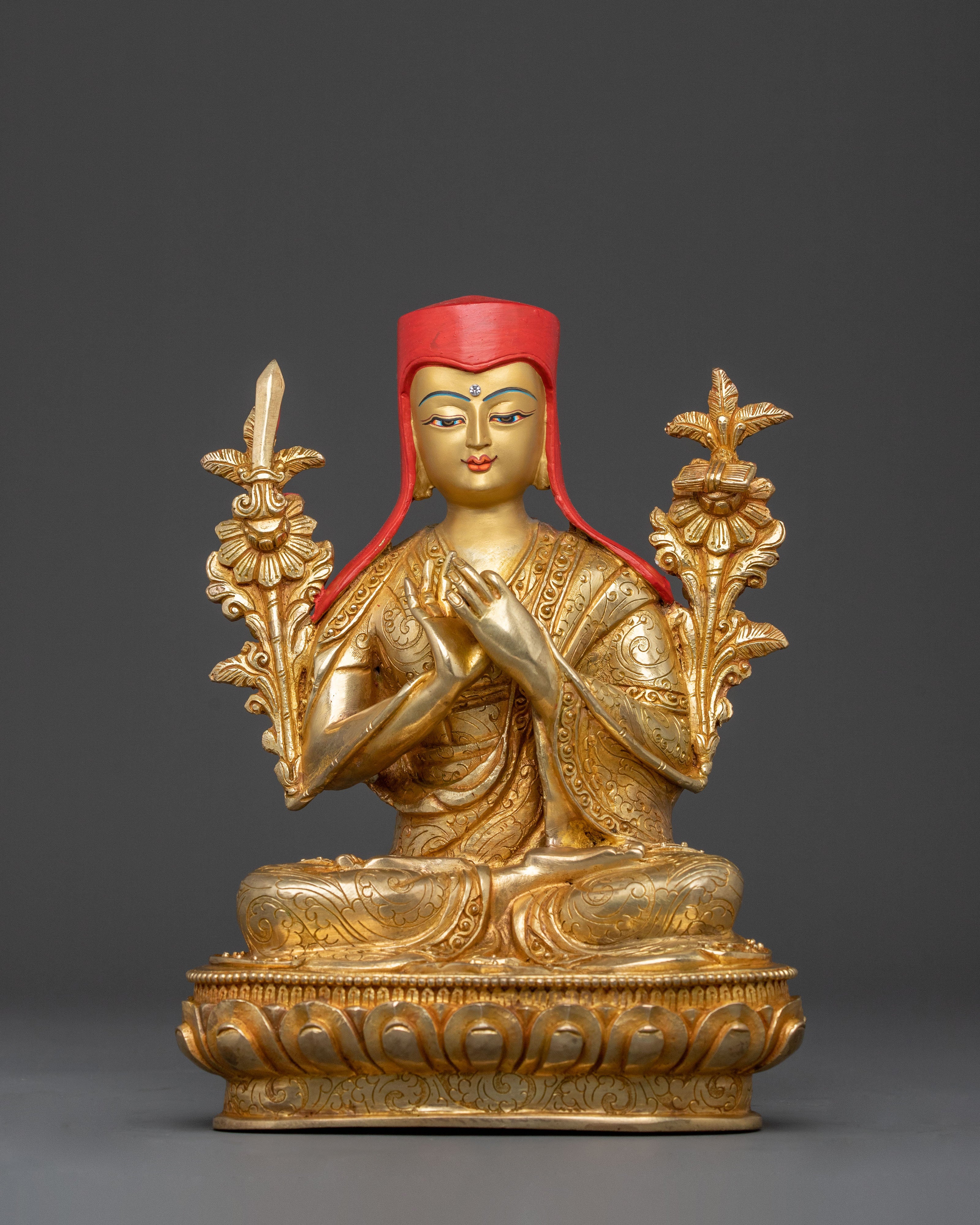 Tsongkhapa Master Statue in 24K Gold