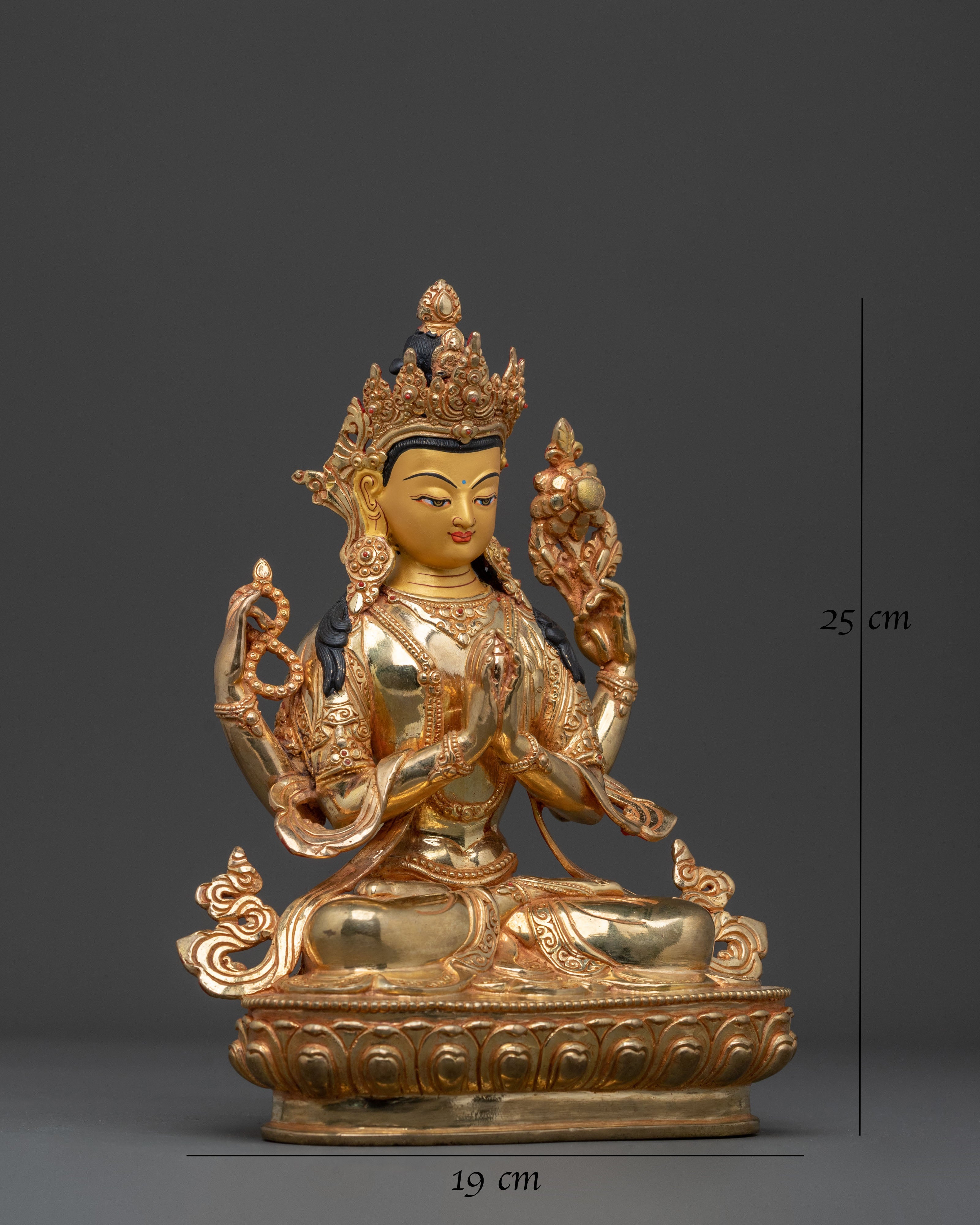 Chenrezig Handcrafted Himalayan Sculpture | Tibetan Buddhist Art