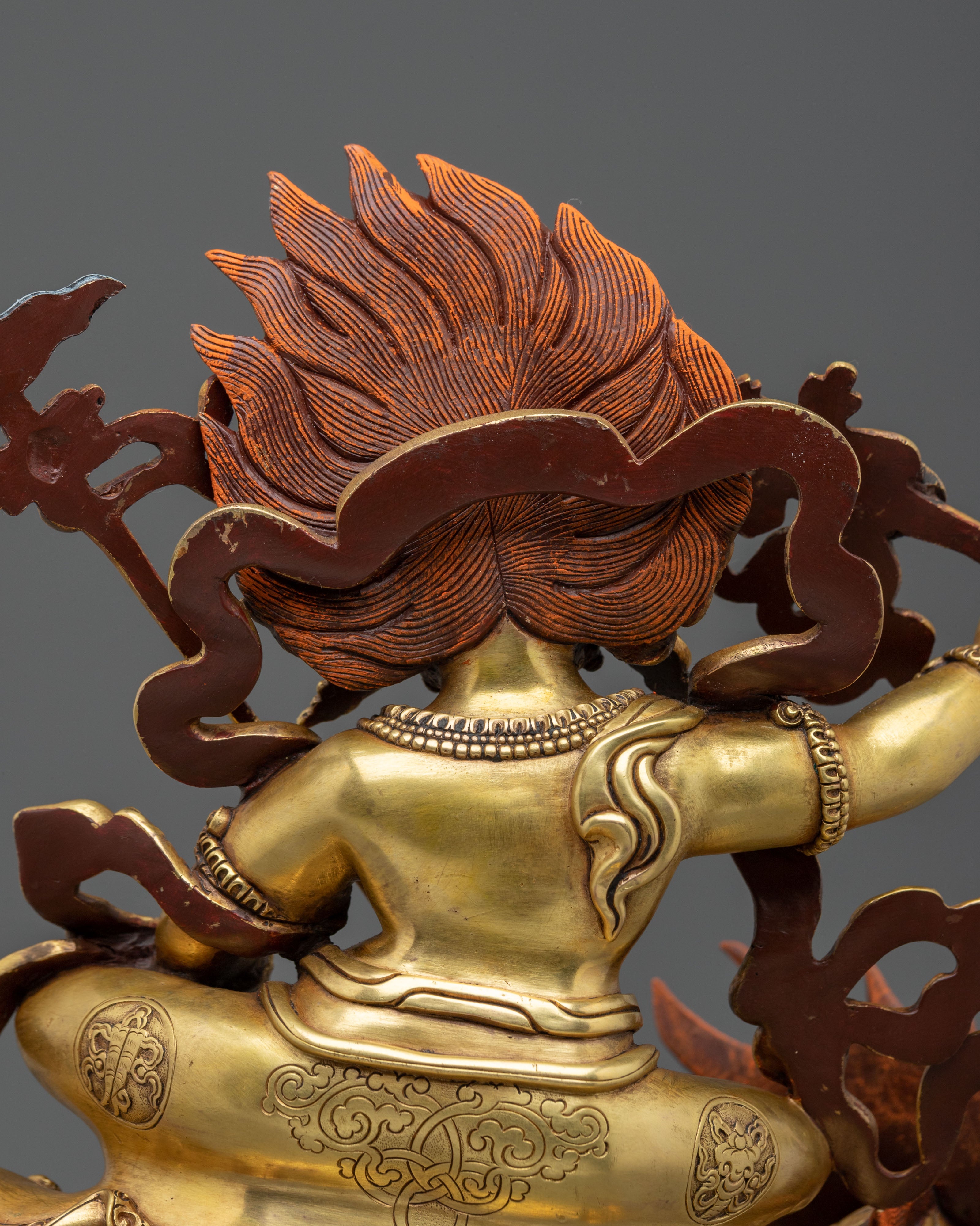 24K Gold Gilded Copper White Dzambhala Statue | Wealth Guardian