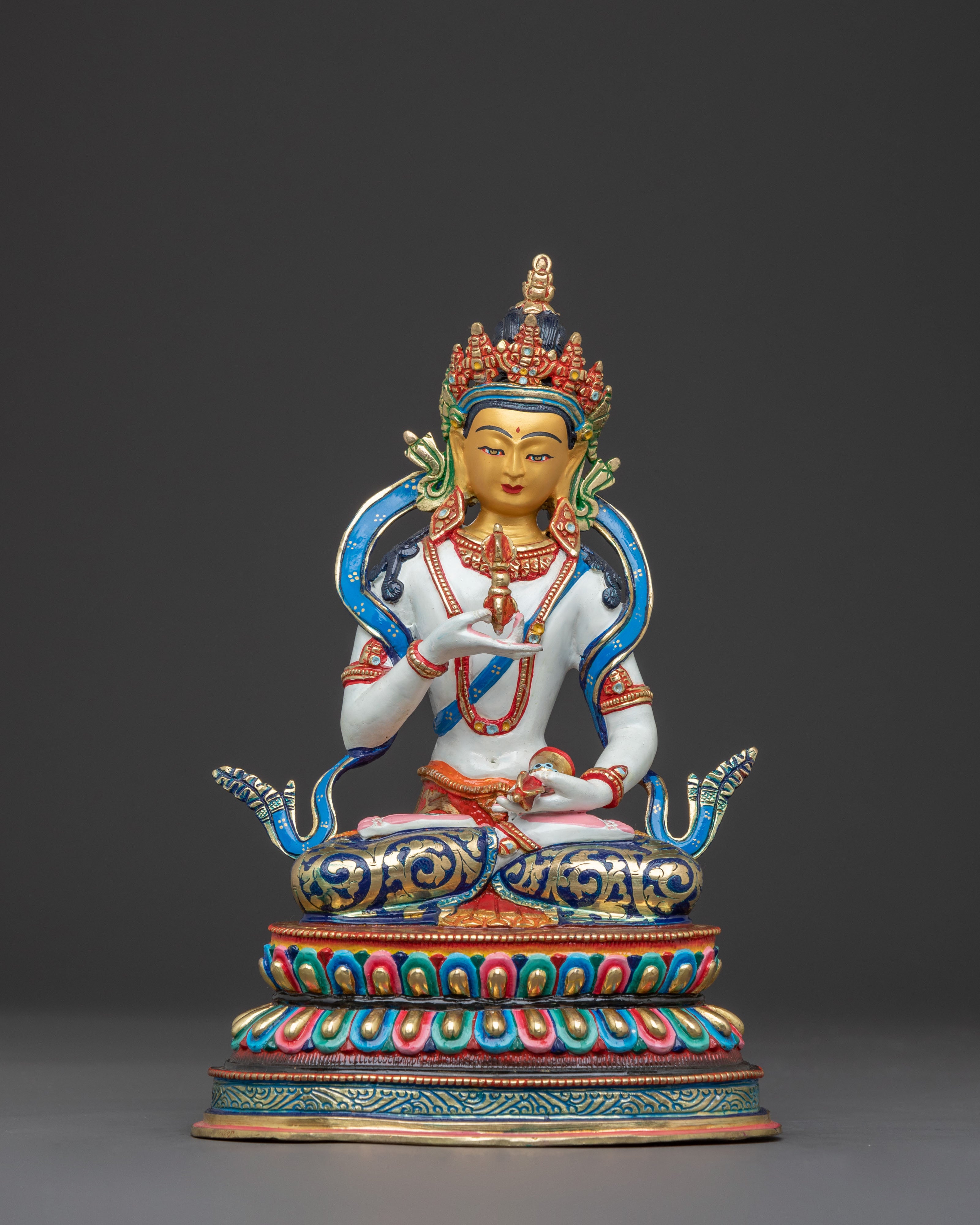 Vajrasattva Buddha – Serene 24K Gold Gilded Statue