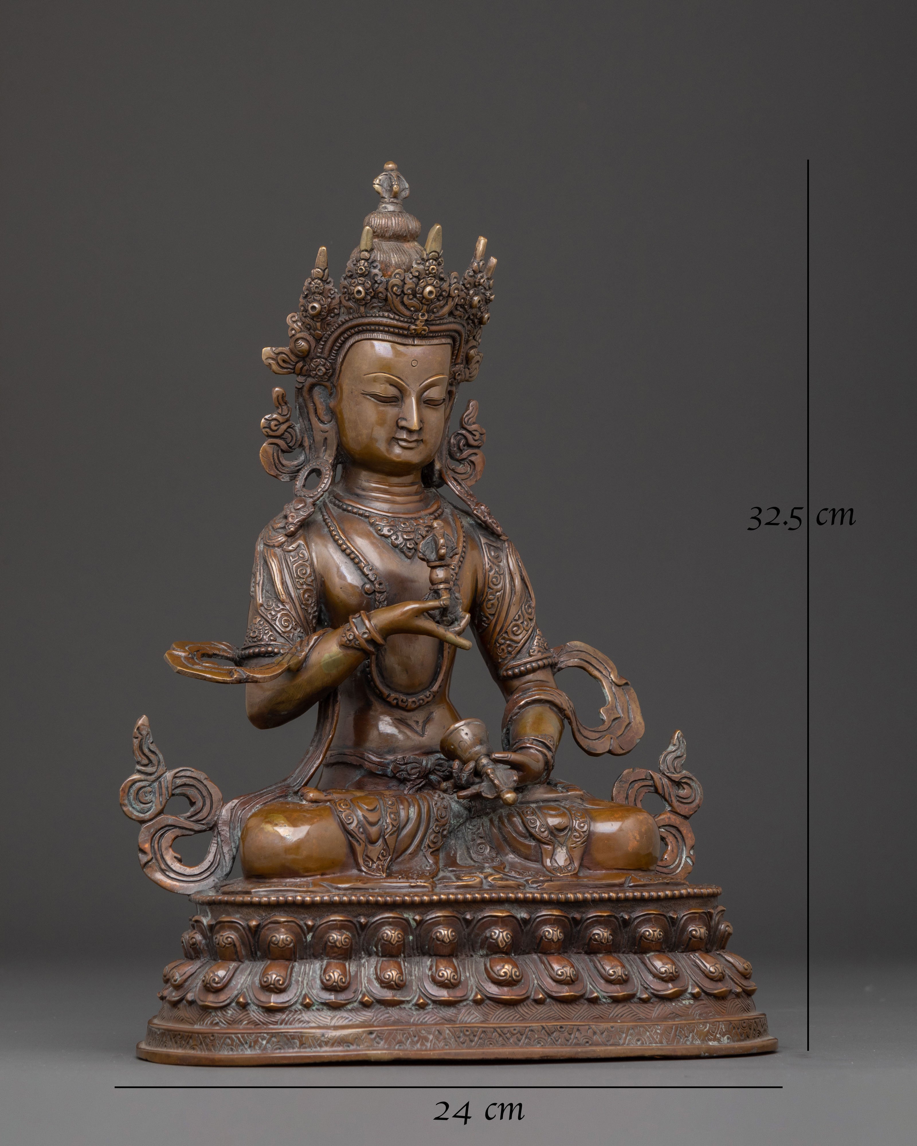Vajrasattva Spiritual Statue | Oxidized Copper Figure